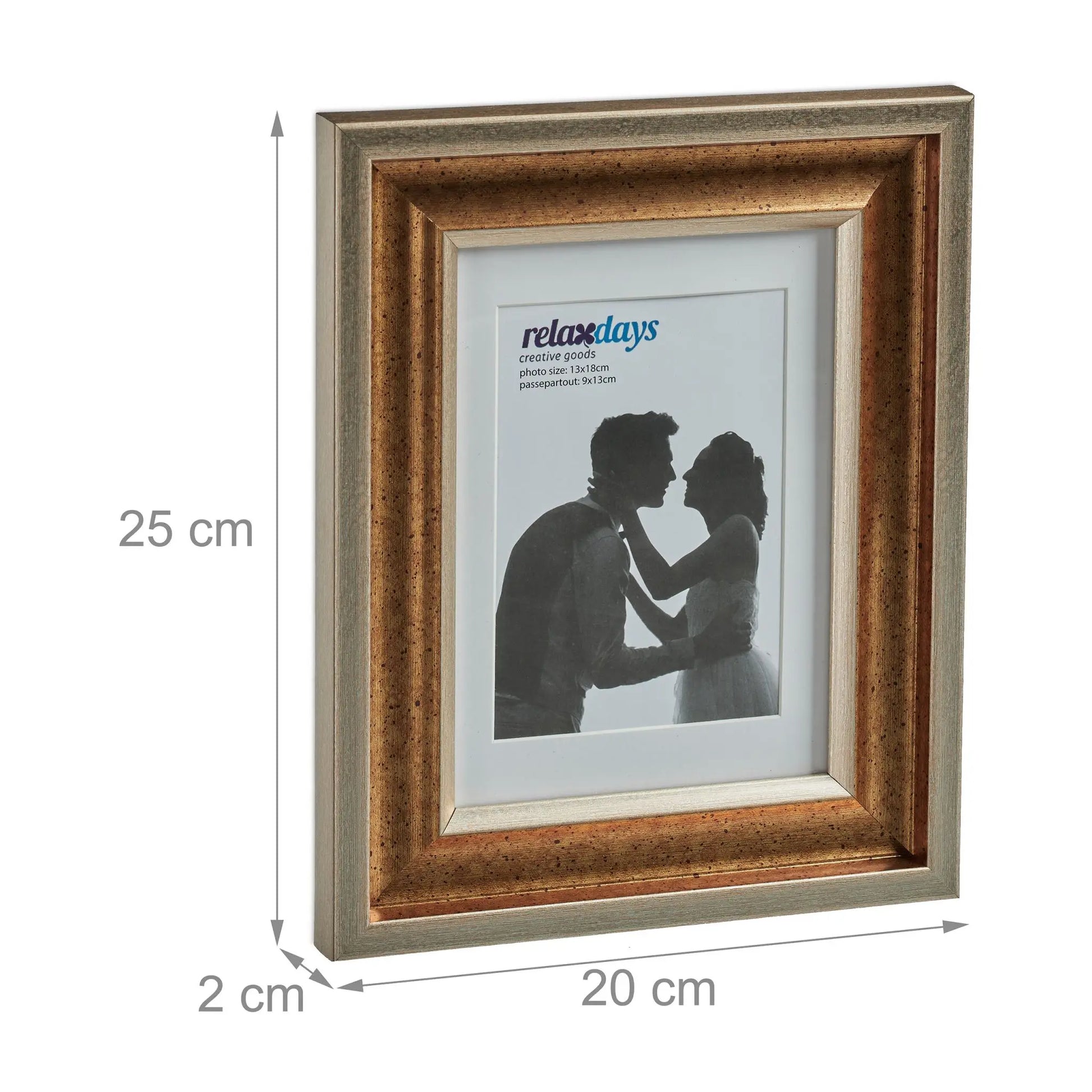 Bilderrahmen 13x18 cm 2er-Set Gold von Relaxdays