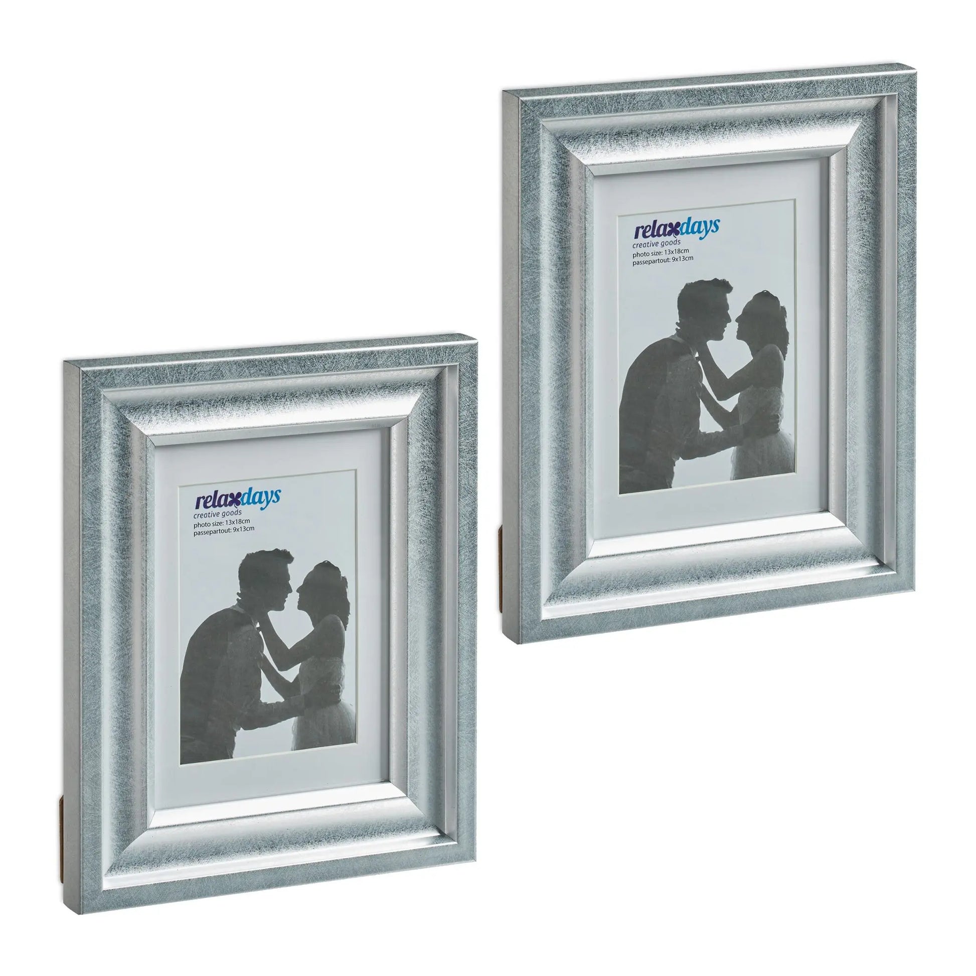 Bilderrahmen 13x18 cm 2er-Set Silber von Relaxdays