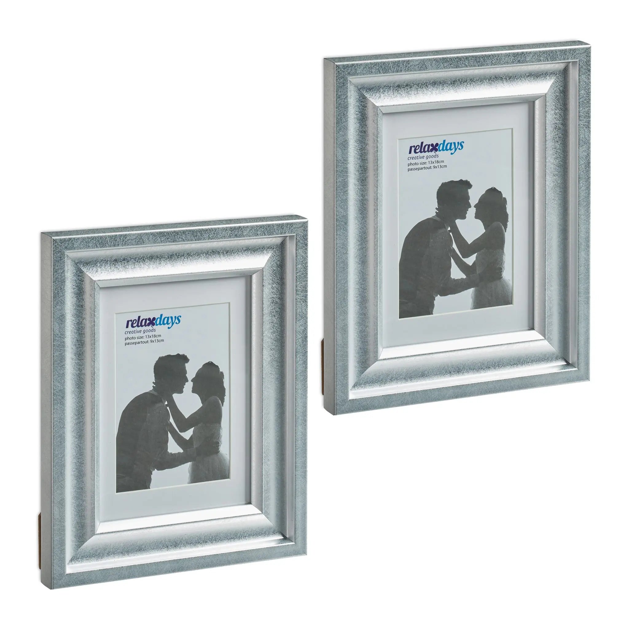 Bilderrahmen 13x18 cm 2er-Set Silber von Relaxdays