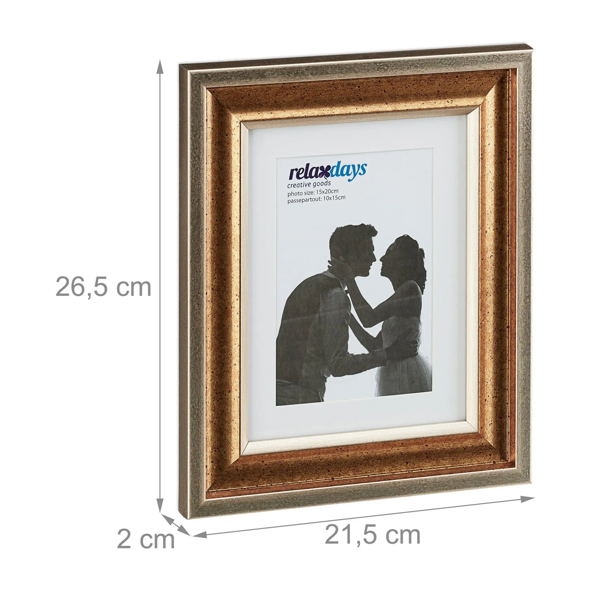 Bilderrahmen 15x20 cm 2er-Set Gold von Relaxdays