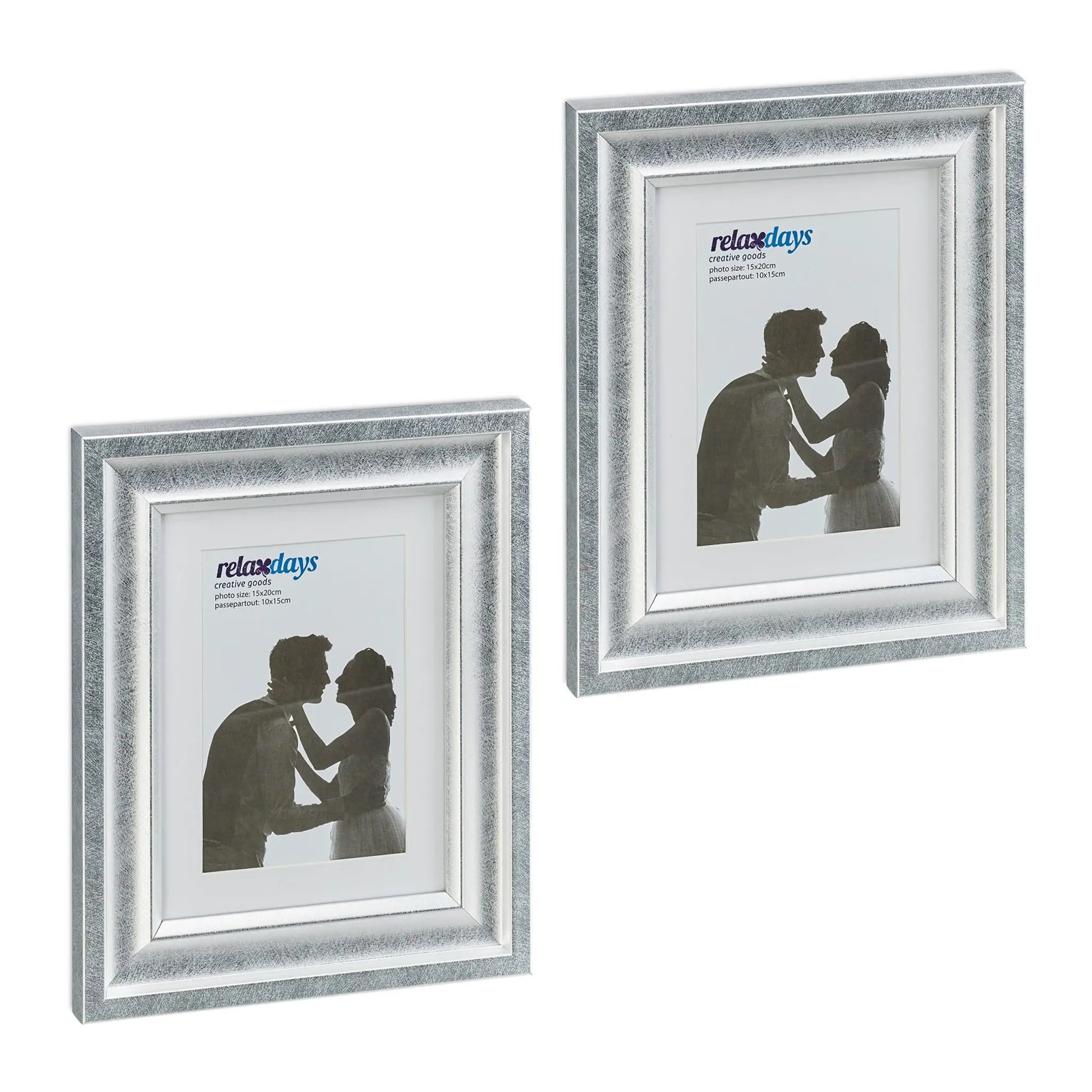 Bilderrahmen 15x20 cm 2er-Set Silber von Relaxdays
