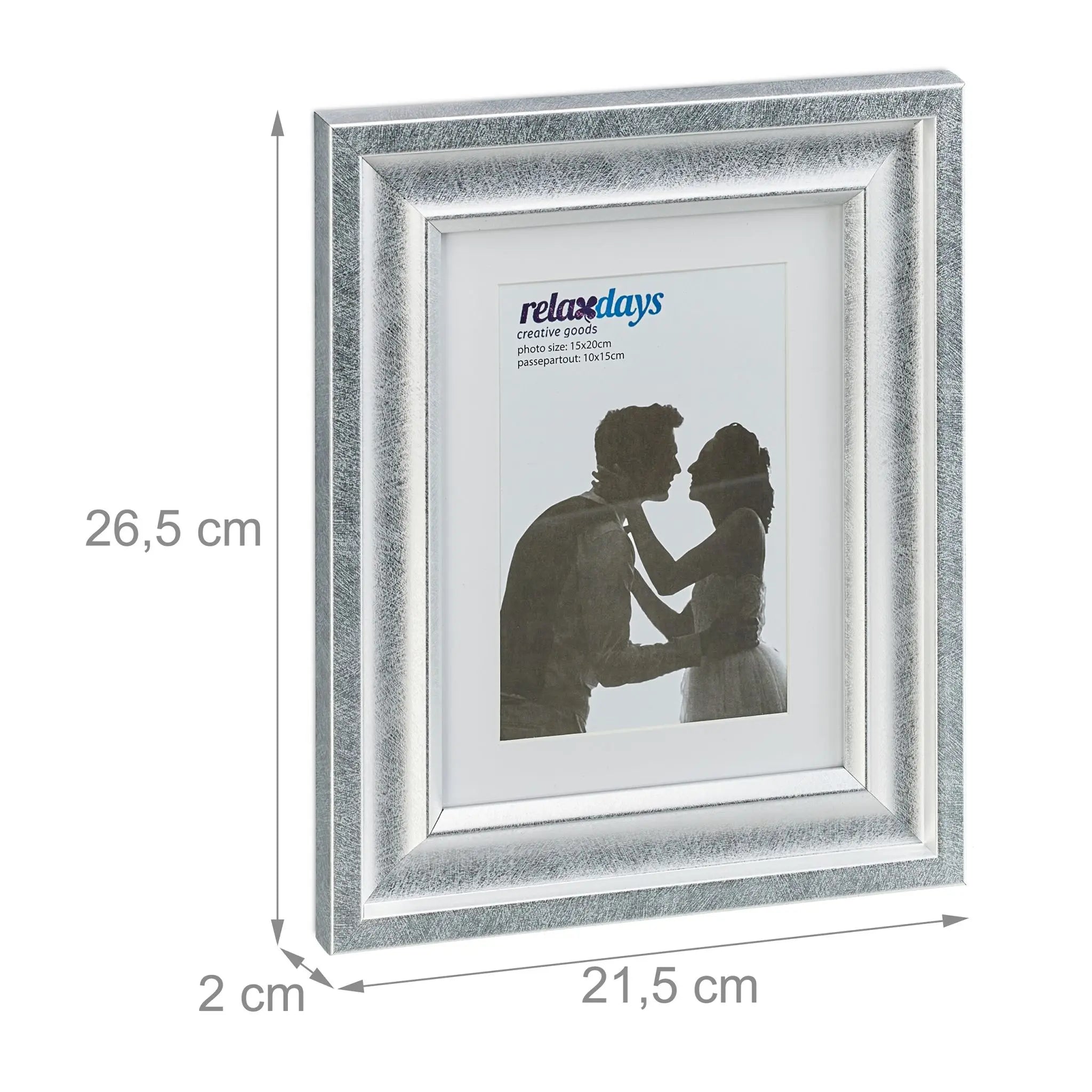 Bilderrahmen 15x20 cm 2er-Set Silber von Relaxdays