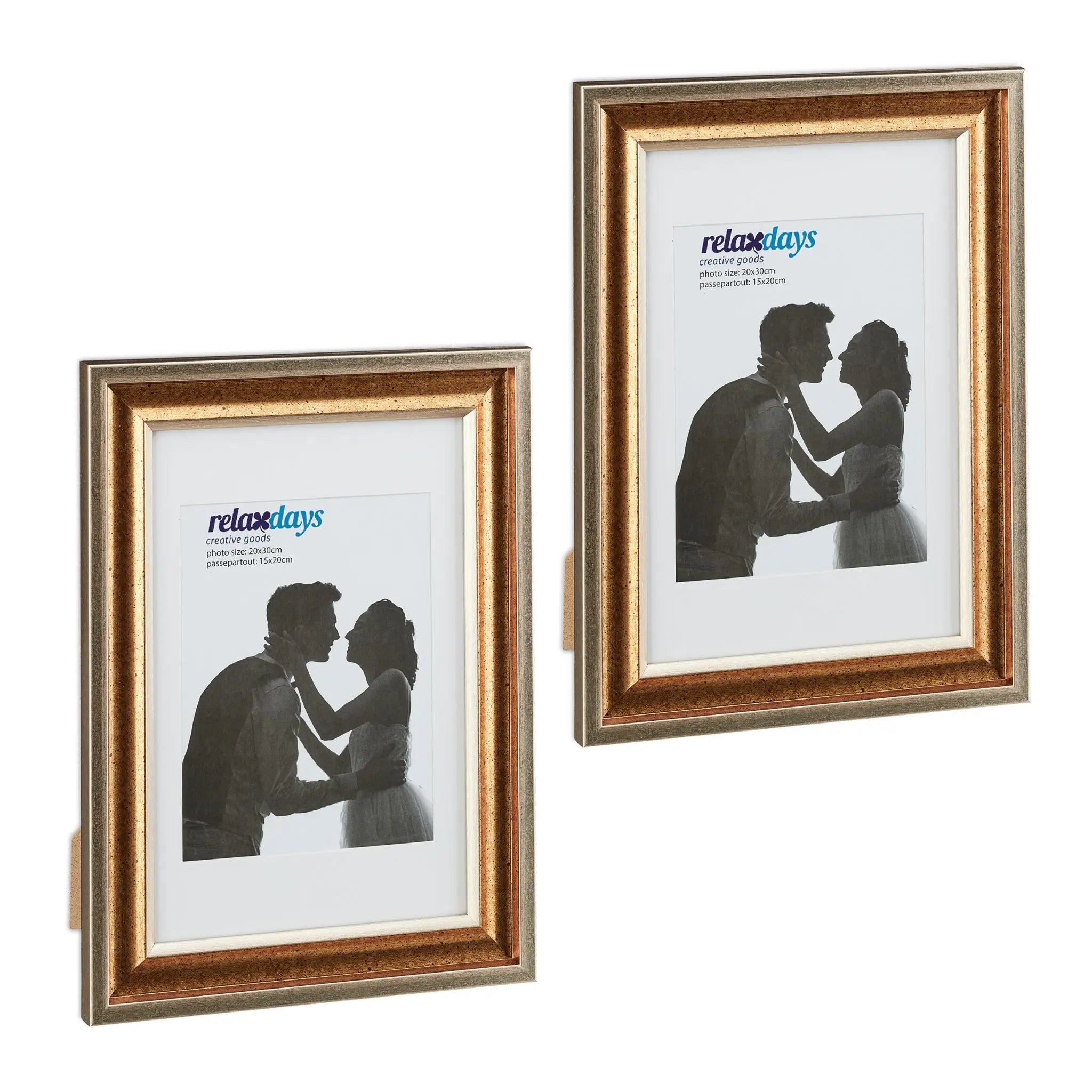 Bilderrahmen 20x30 cm 2er-Set Gold von Relaxdays