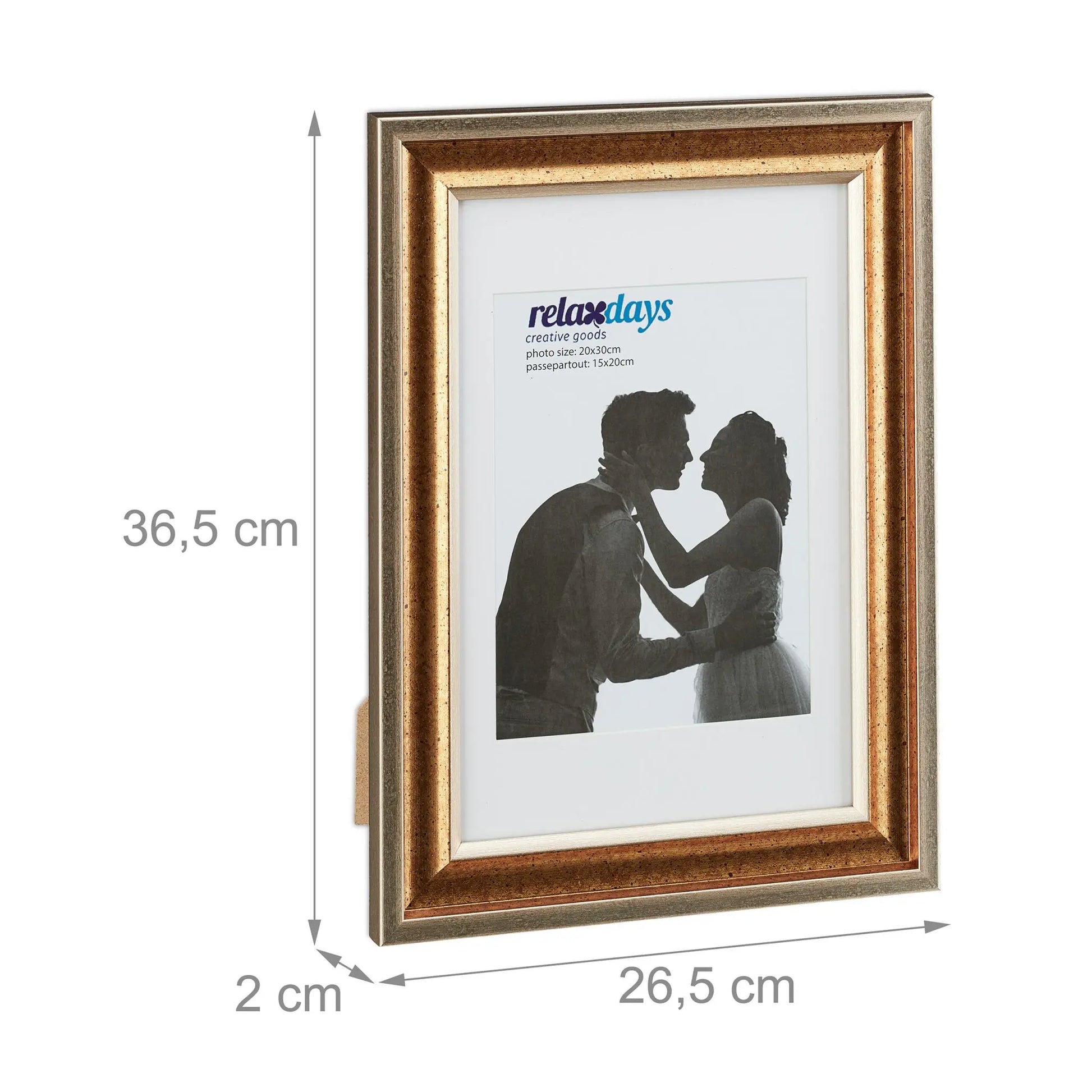 Bilderrahmen 20x30 cm 2er-Set Gold von Relaxdays