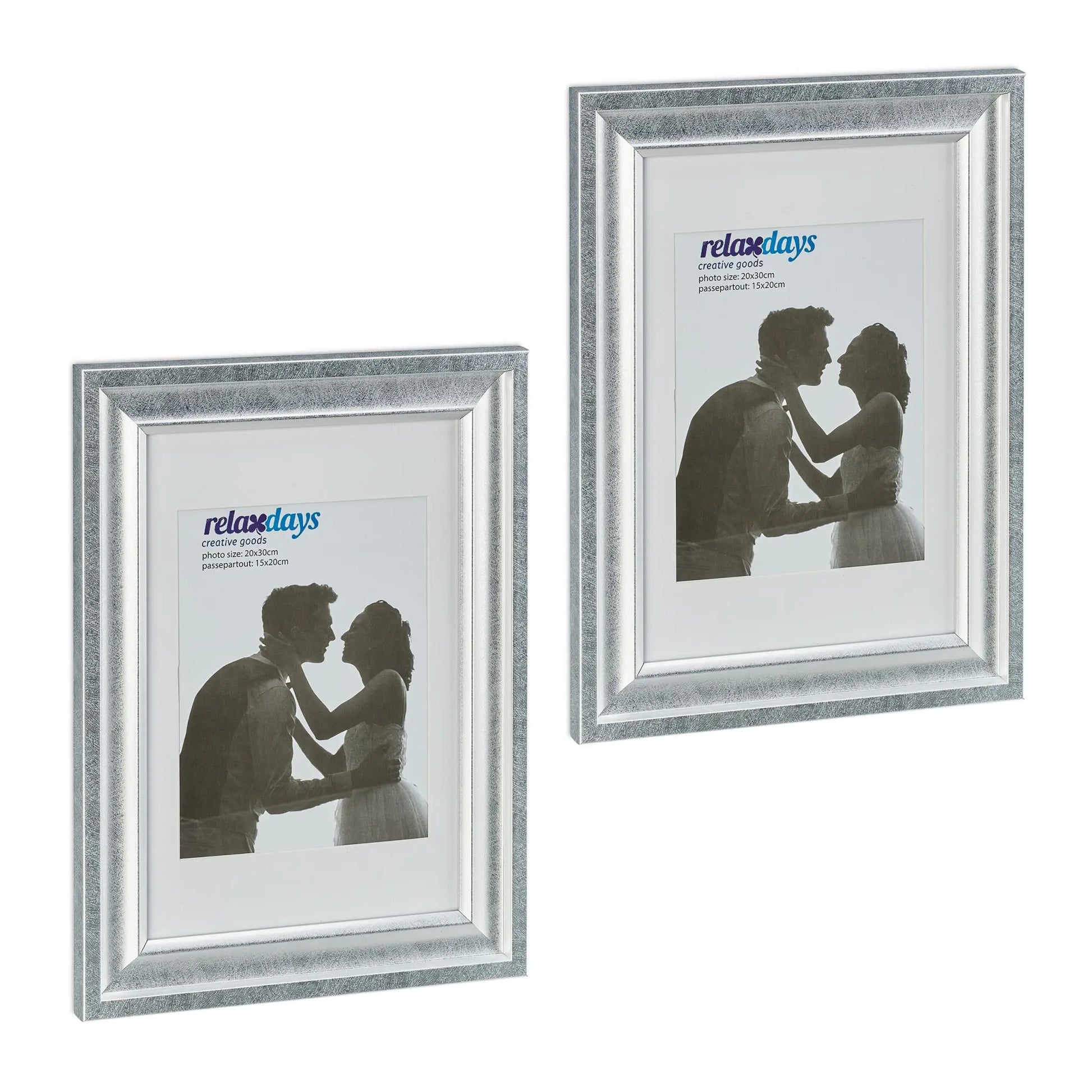 Bilderrahmen 20x30 cm 2er-Set Silber von Relaxdays