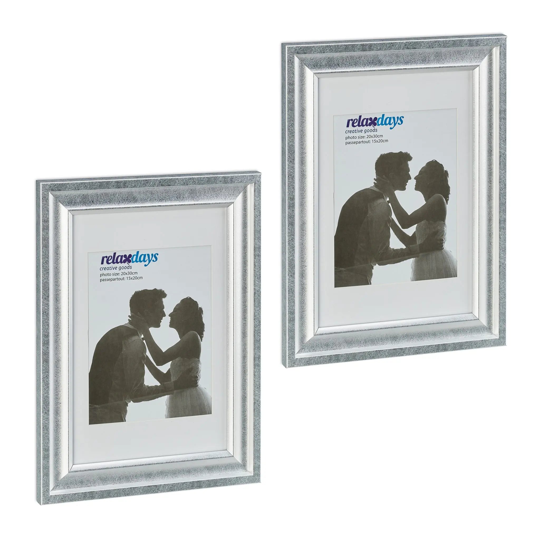 Bilderrahmen 20x30 cm 2er-Set Silber von Relaxdays