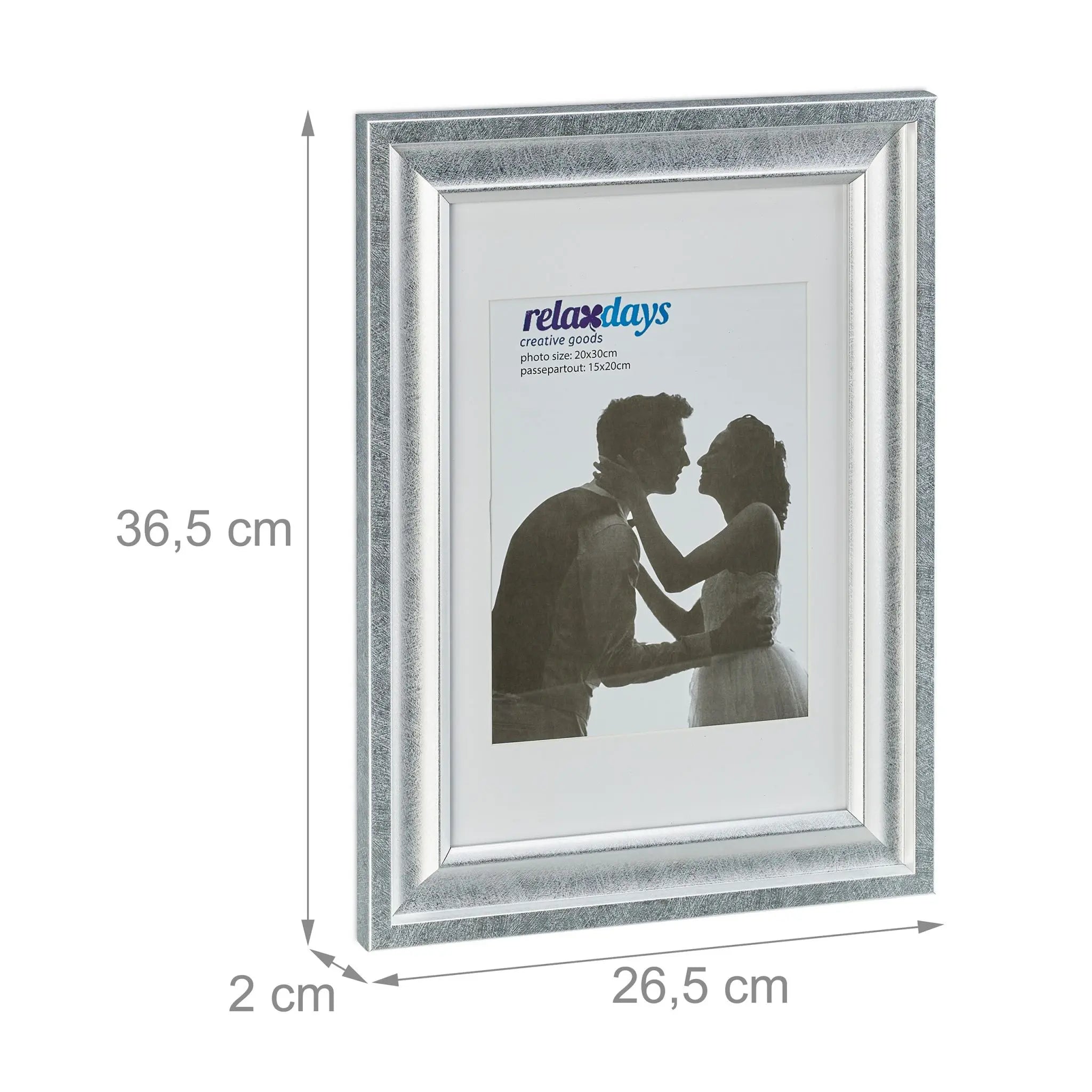 Bilderrahmen 20x30 cm 2er-Set Silber von Relaxdays