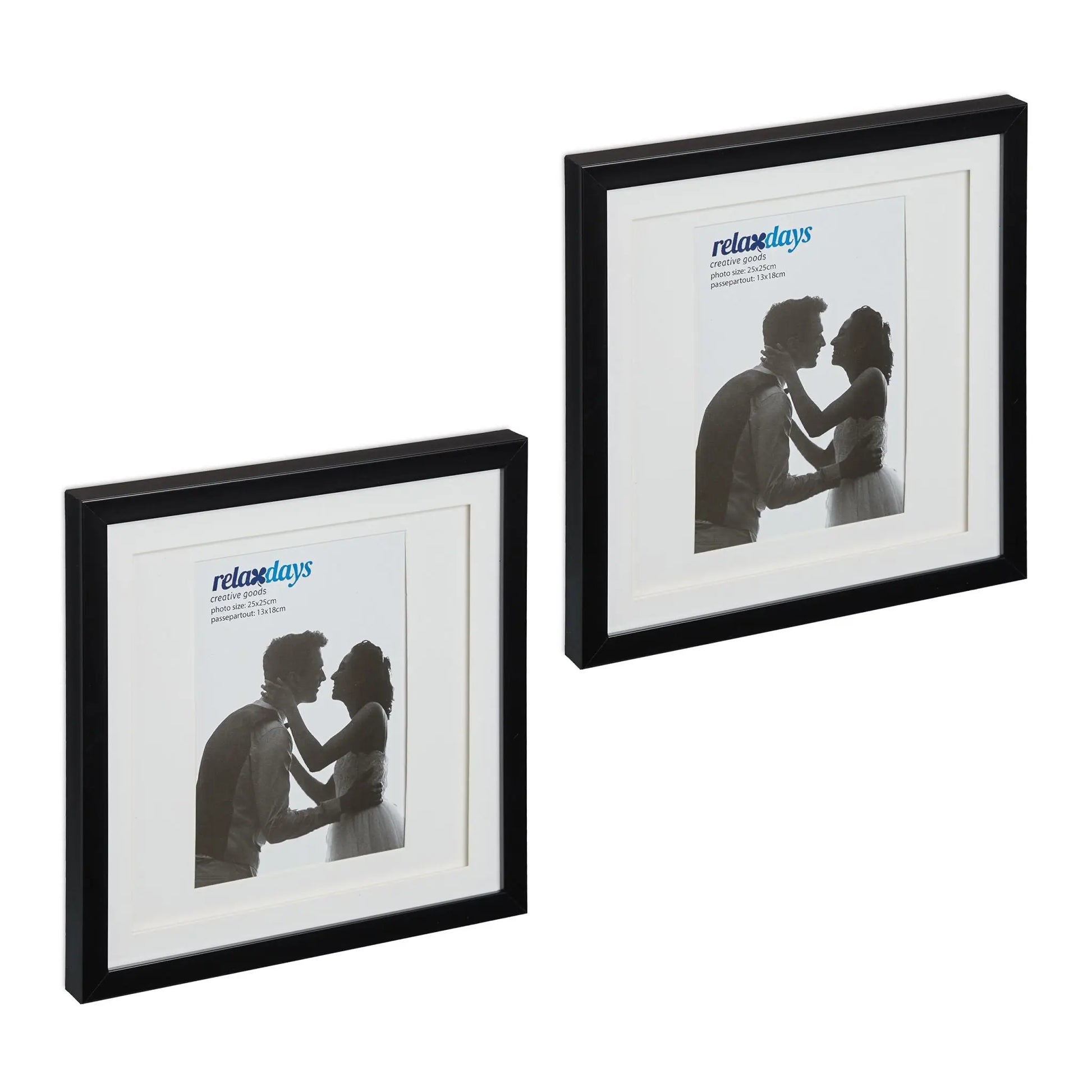 Bilderrahmen 25x25 cm 2er-Set Schwarz von Relaxdays