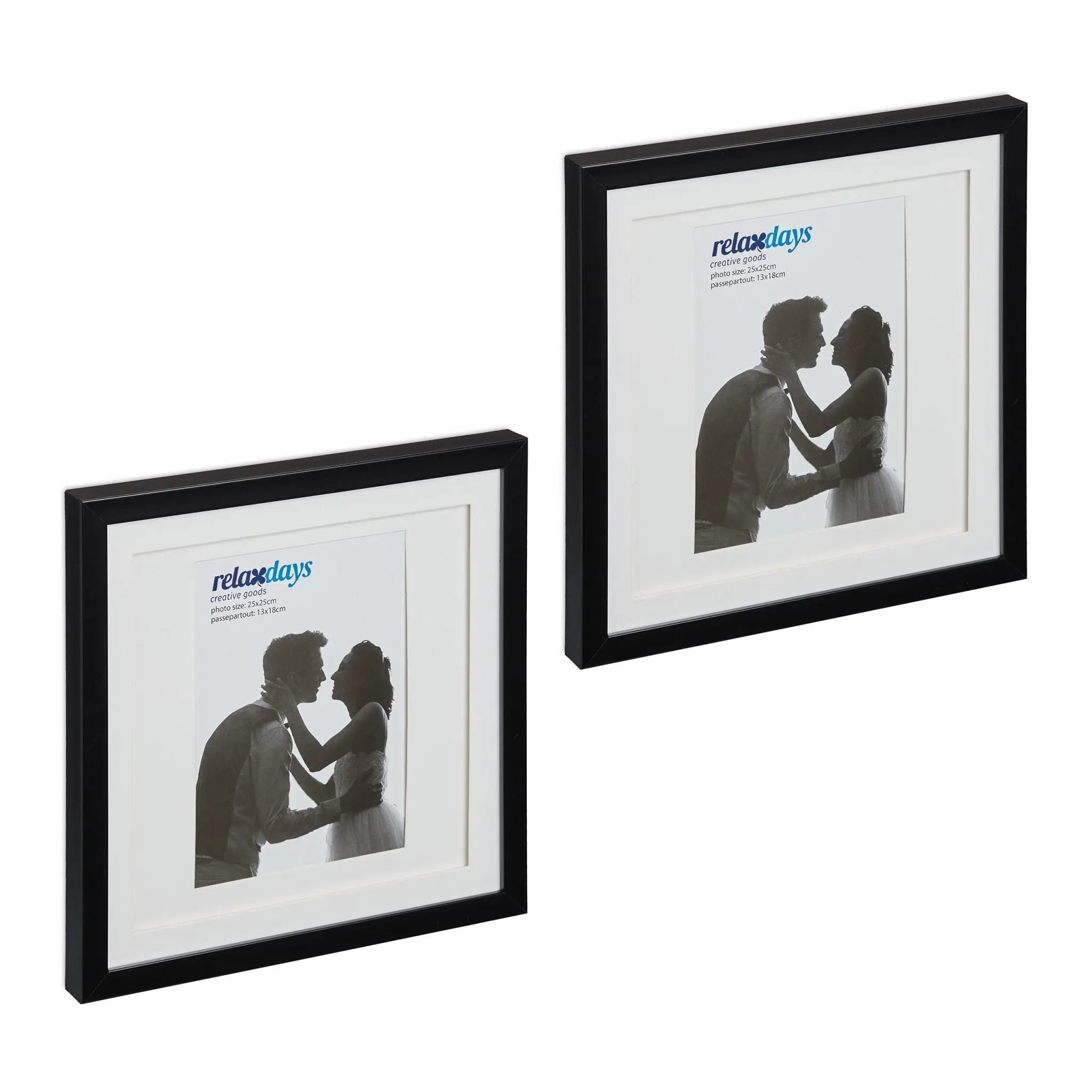 Bilderrahmen 25x25 cm 2er-Set Schwarz von Relaxdays