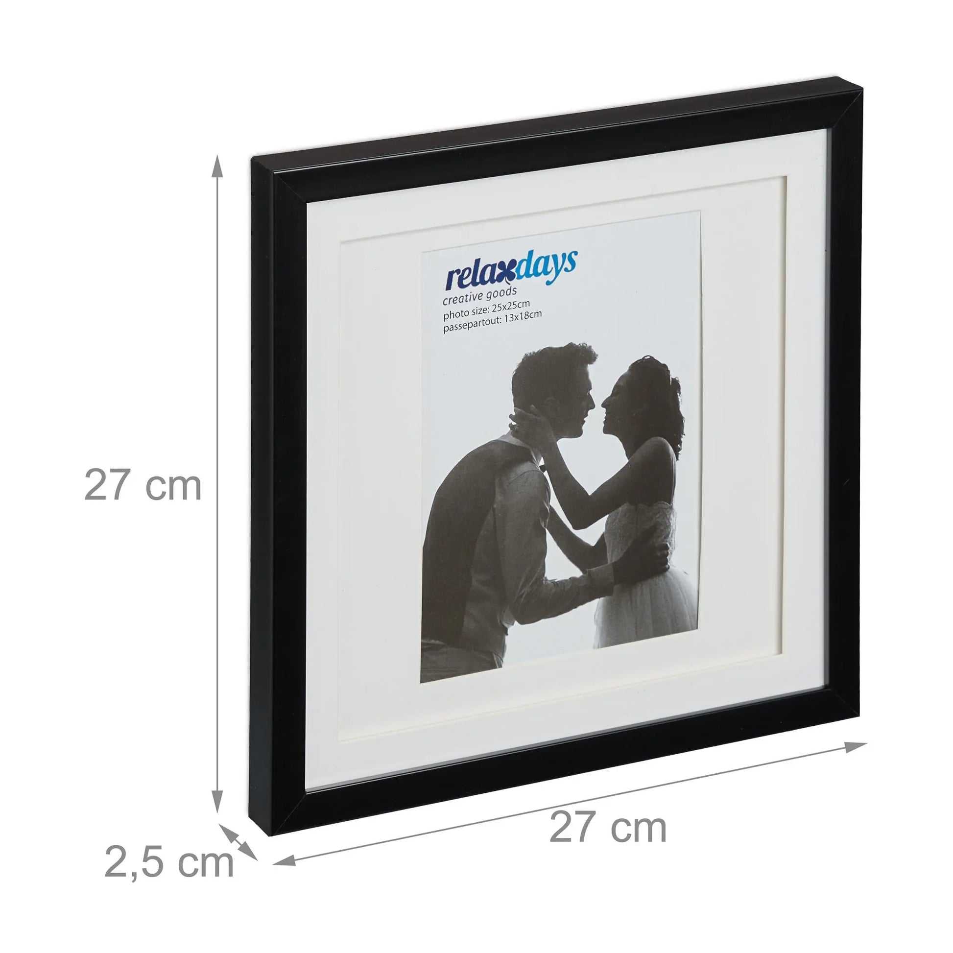 Bilderrahmen 25x25 cm 2er-Set Schwarz von Relaxdays