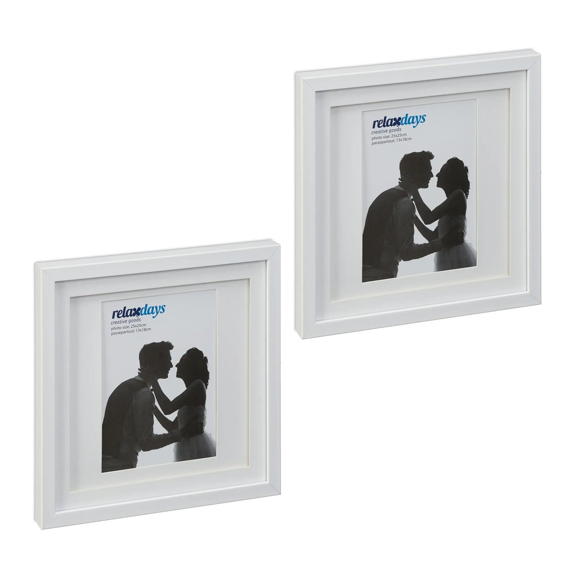 Bilderrahmen 25x25 cm 2er-Set Weiss von Relaxdays