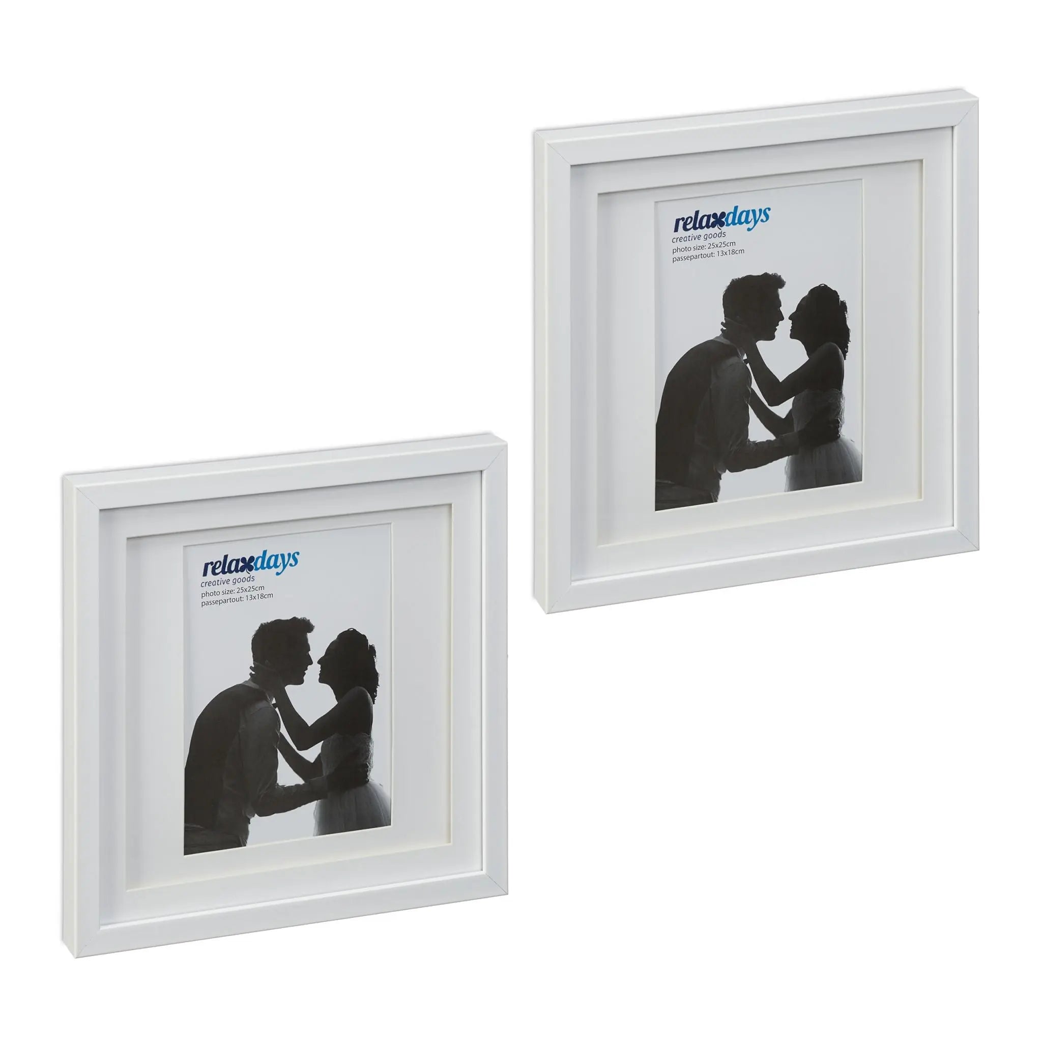 Bilderrahmen 25x25 cm 2er-Set Weiss von Relaxdays