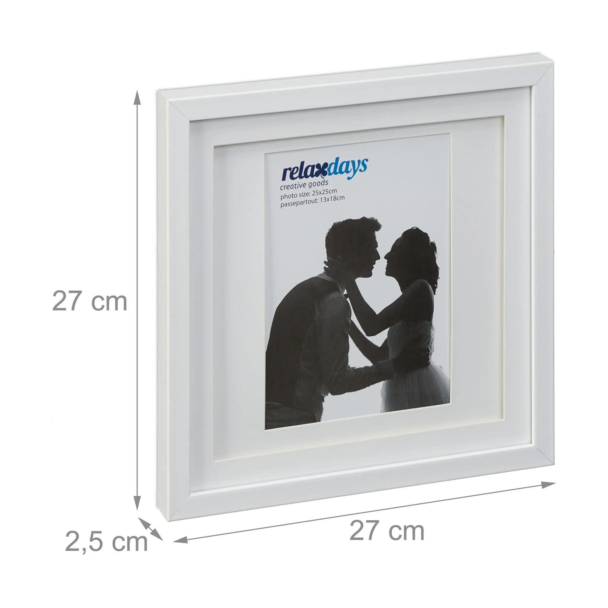 Bilderrahmen 25x25 cm 2er-Set Weiss von Relaxdays