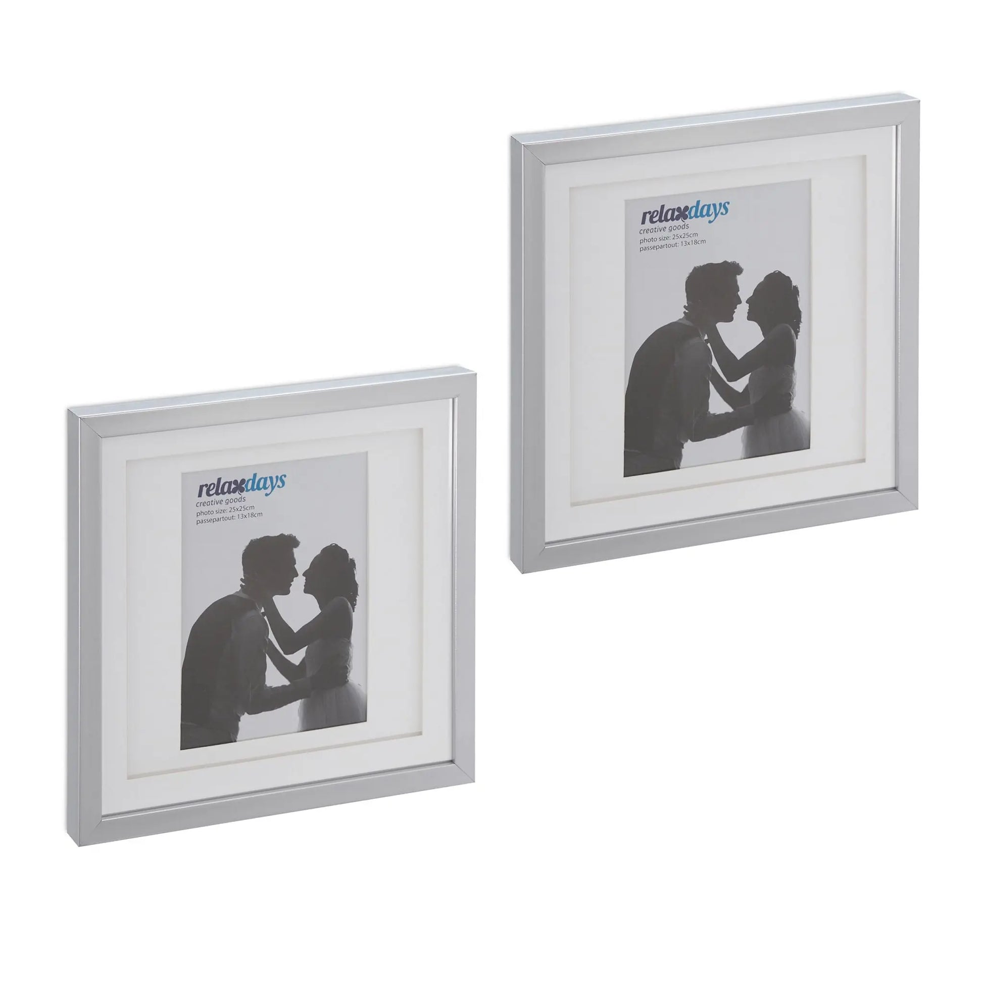 Bilderrahmen 25x25 cm 2er-Set Silber von Relaxdays