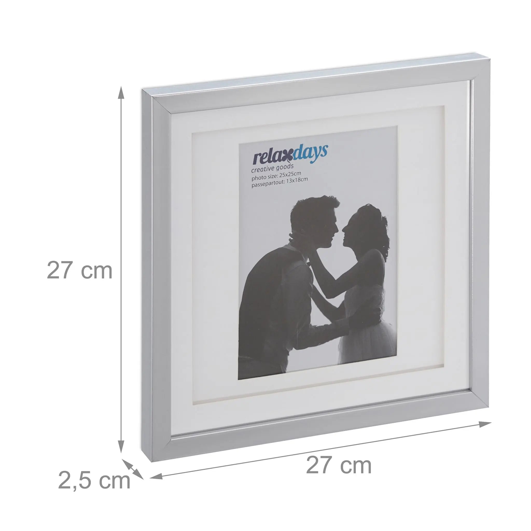 Bilderrahmen 25x25 cm 2er-Set Silber von Relaxdays