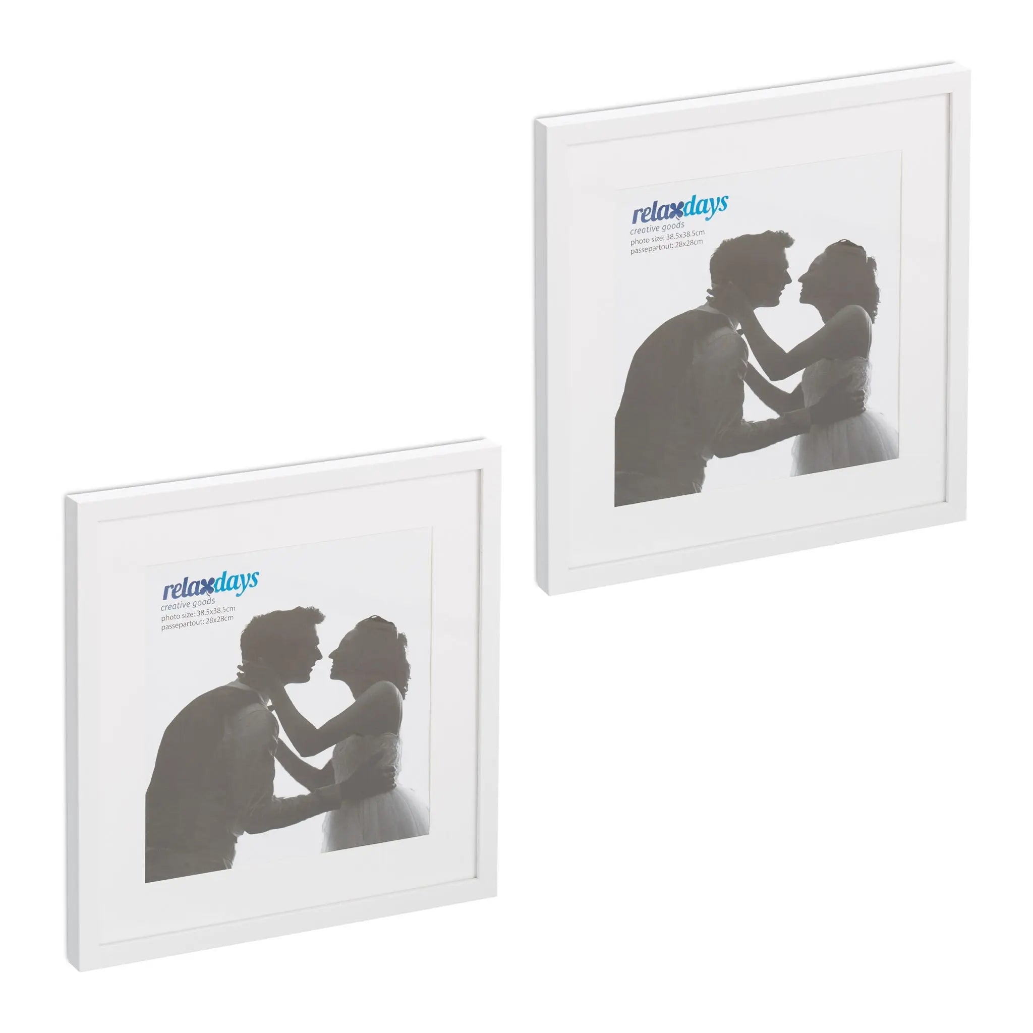 Bilderrahmen 38,5 x 38,5 cm 2er-Set Weiss von Relaxdays