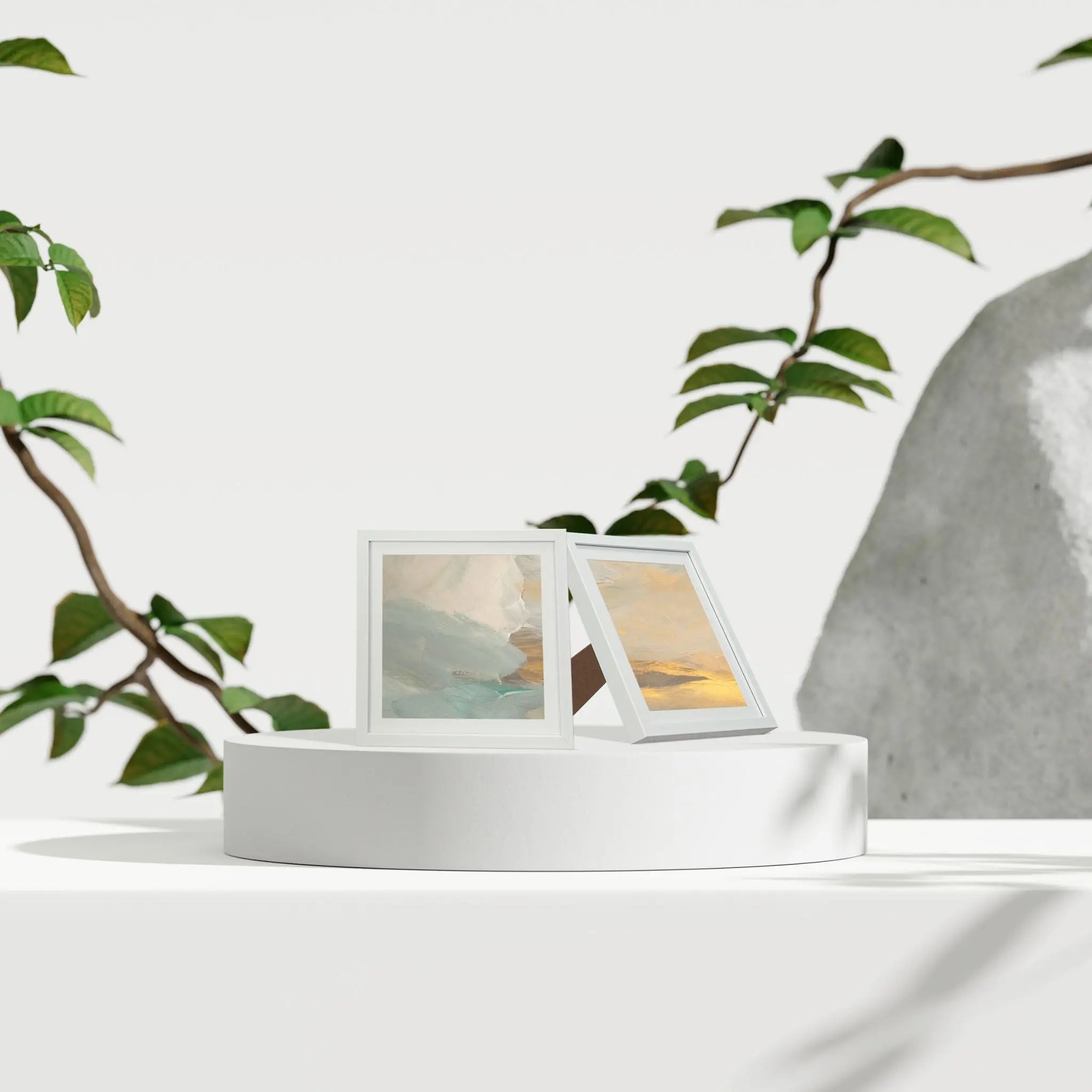 Bilderrahmen 38,5 x 38,5 cm 2er-Set Weiss von Relaxdays