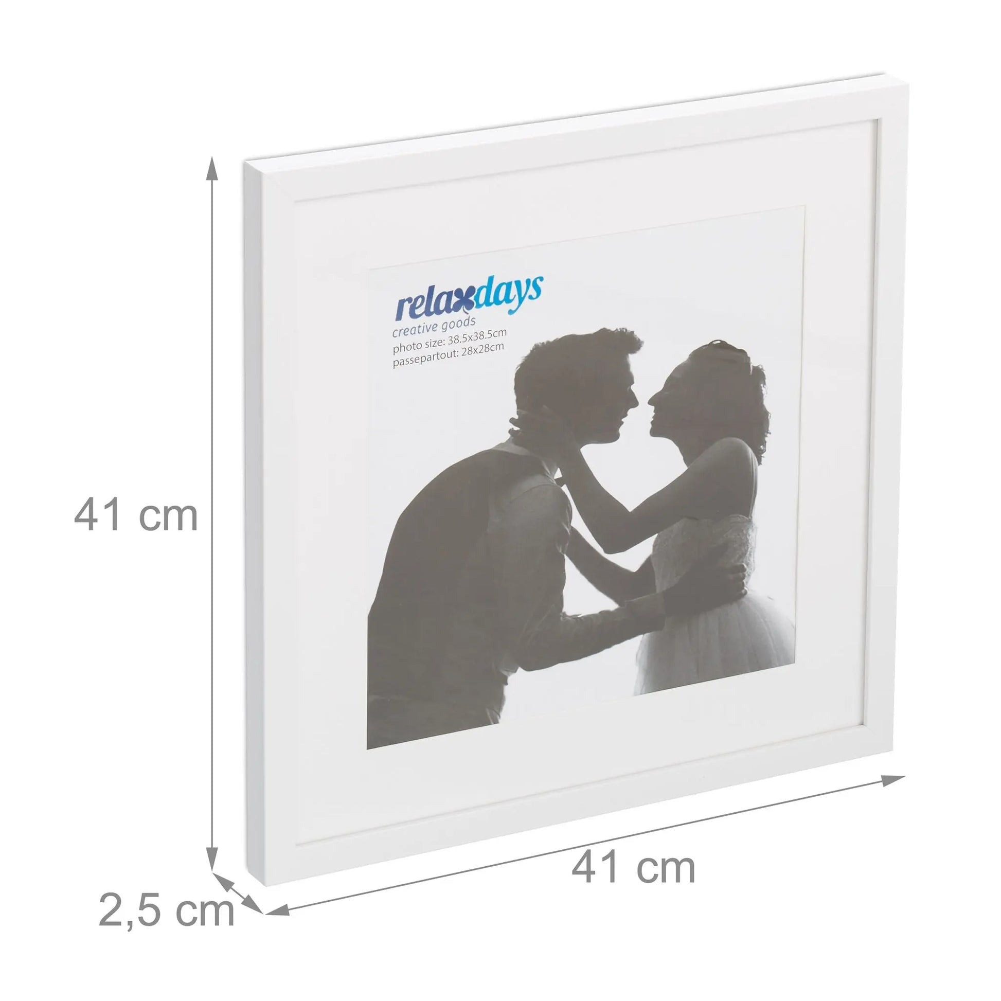 Bilderrahmen 38,5 x 38,5 cm 2er-Set Weiss von Relaxdays