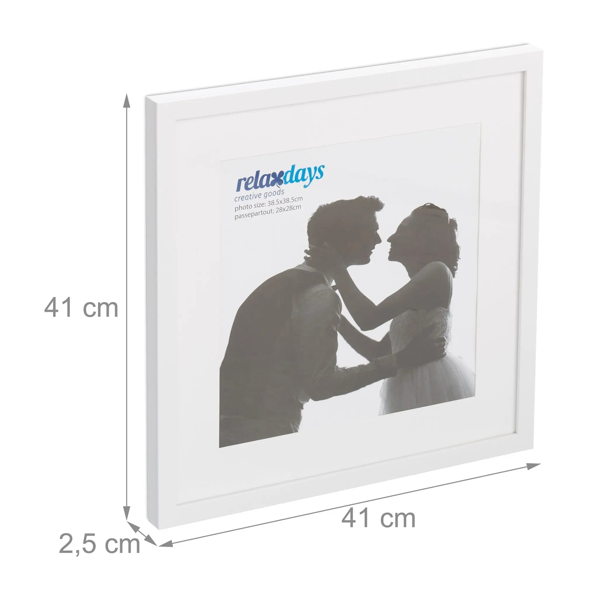 Bilderrahmen 38,5 x 38,5 cm 2er-Set Weiss von Relaxdays