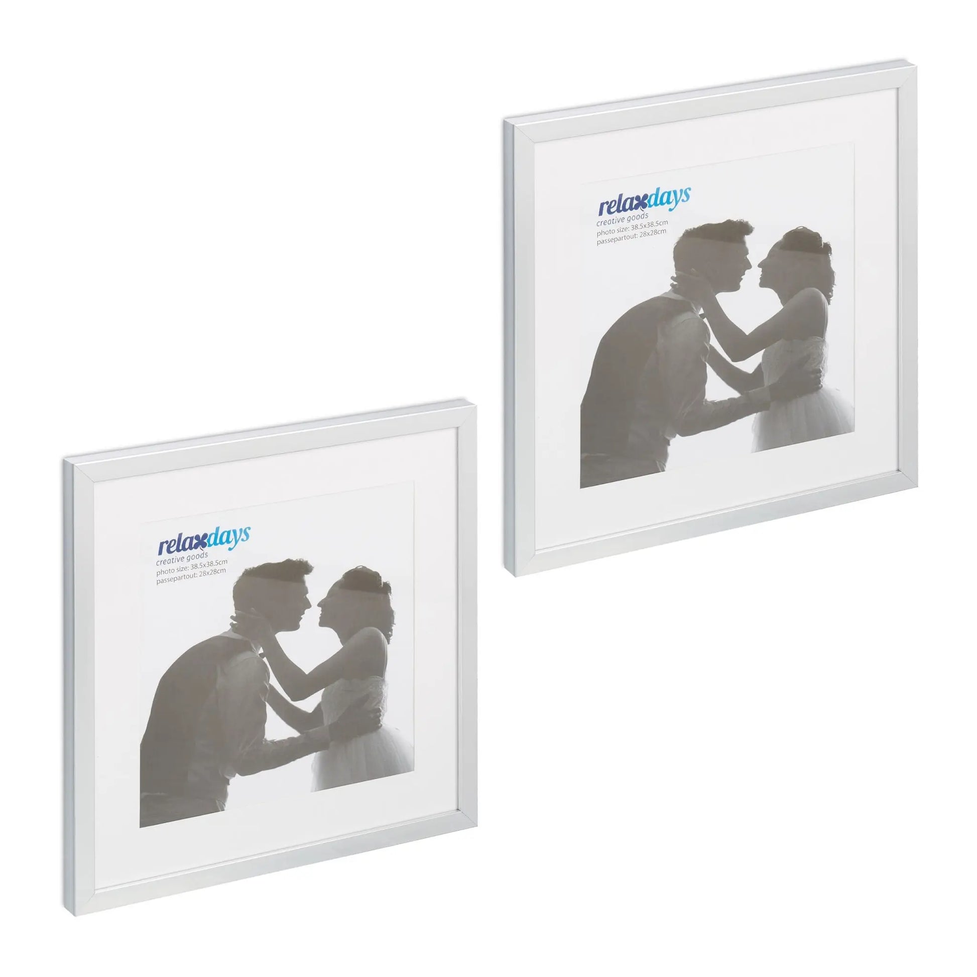 Bilderrahmen 38,5 x 38,5 cm 2er-Set Silber von Relaxdays