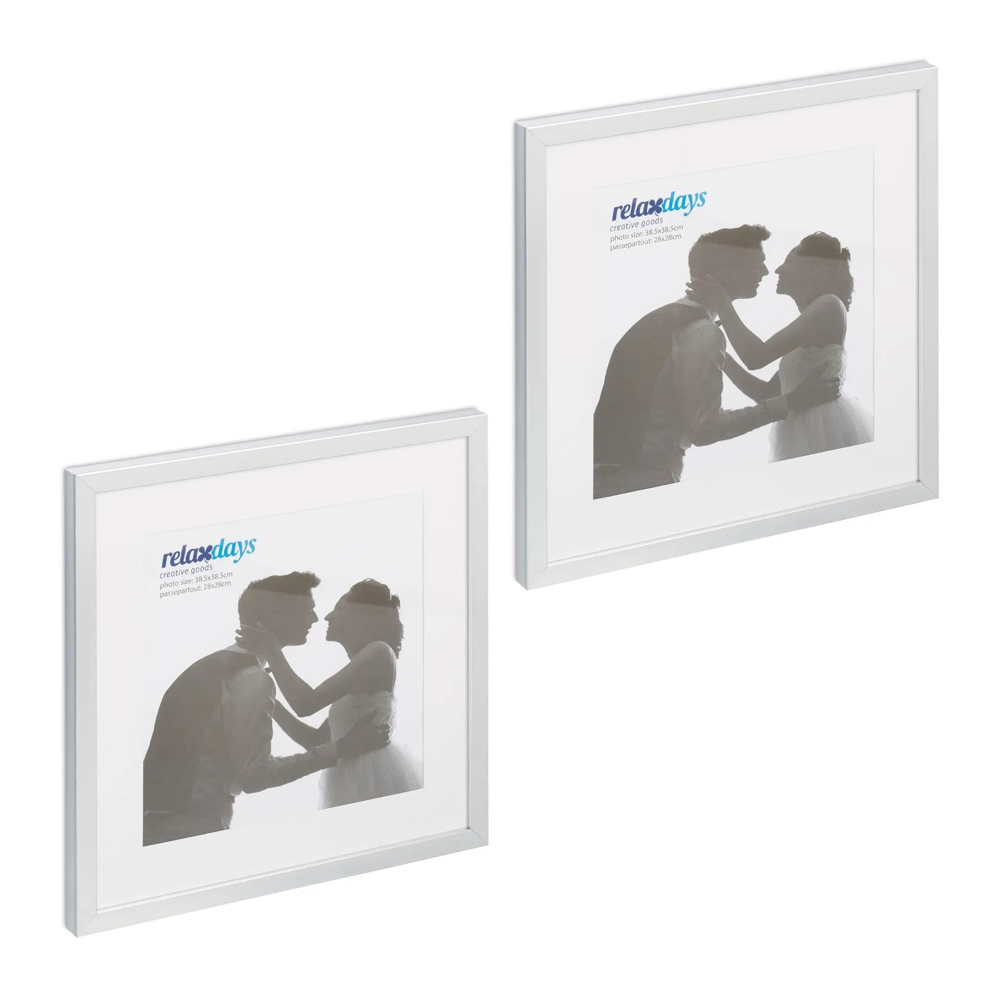 Bilderrahmen 38,5 x 38,5 cm 2er-Set Silber von Relaxdays