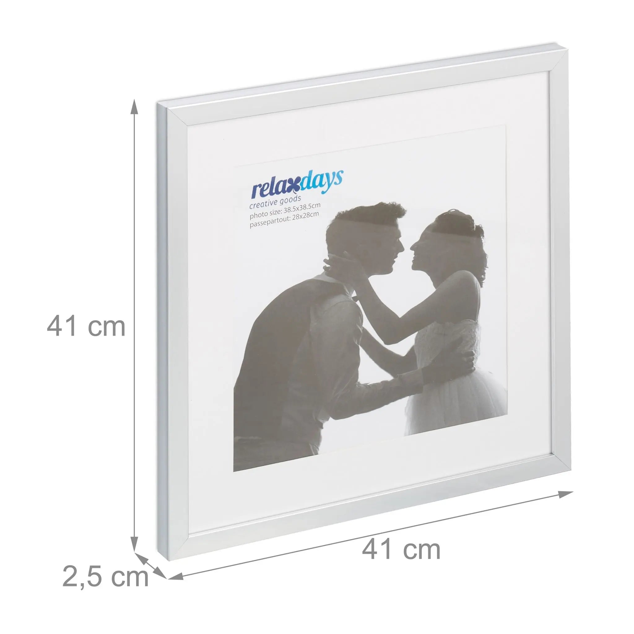 Bilderrahmen 38,5 x 38,5 cm 2er-Set Silber von Relaxdays