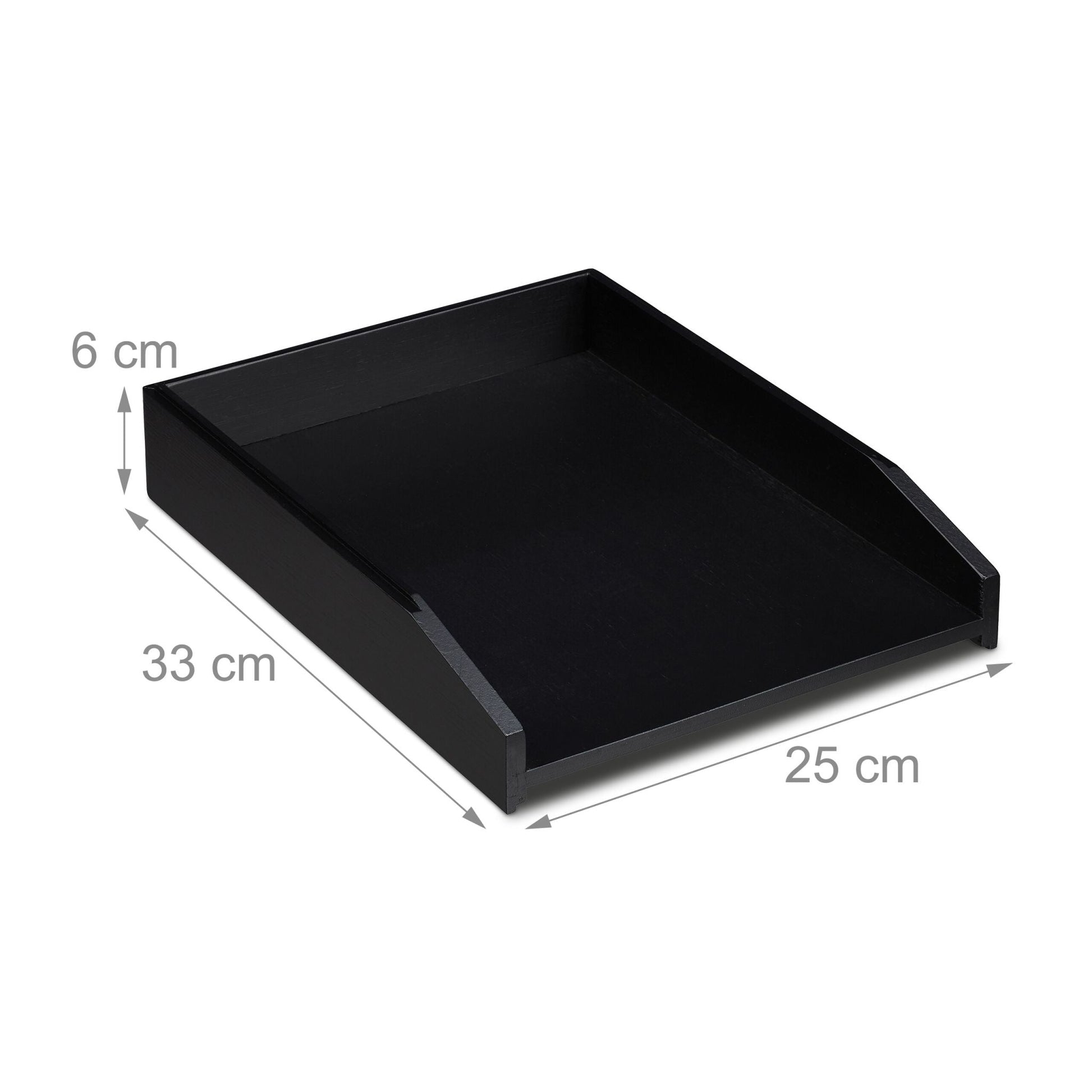 Briefablage stapelbar Schwarz von Relaxdays