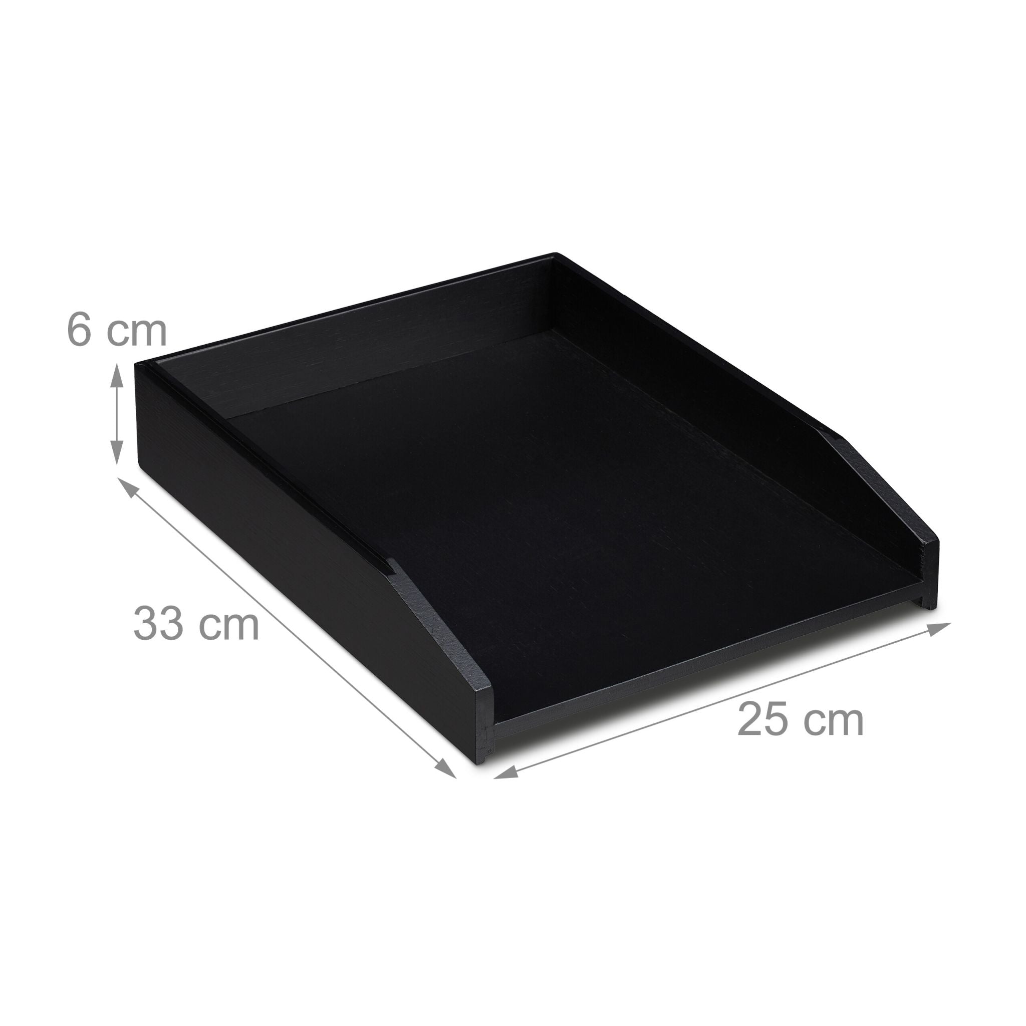 Briefablage stapelbar Schwarz von Relaxdays