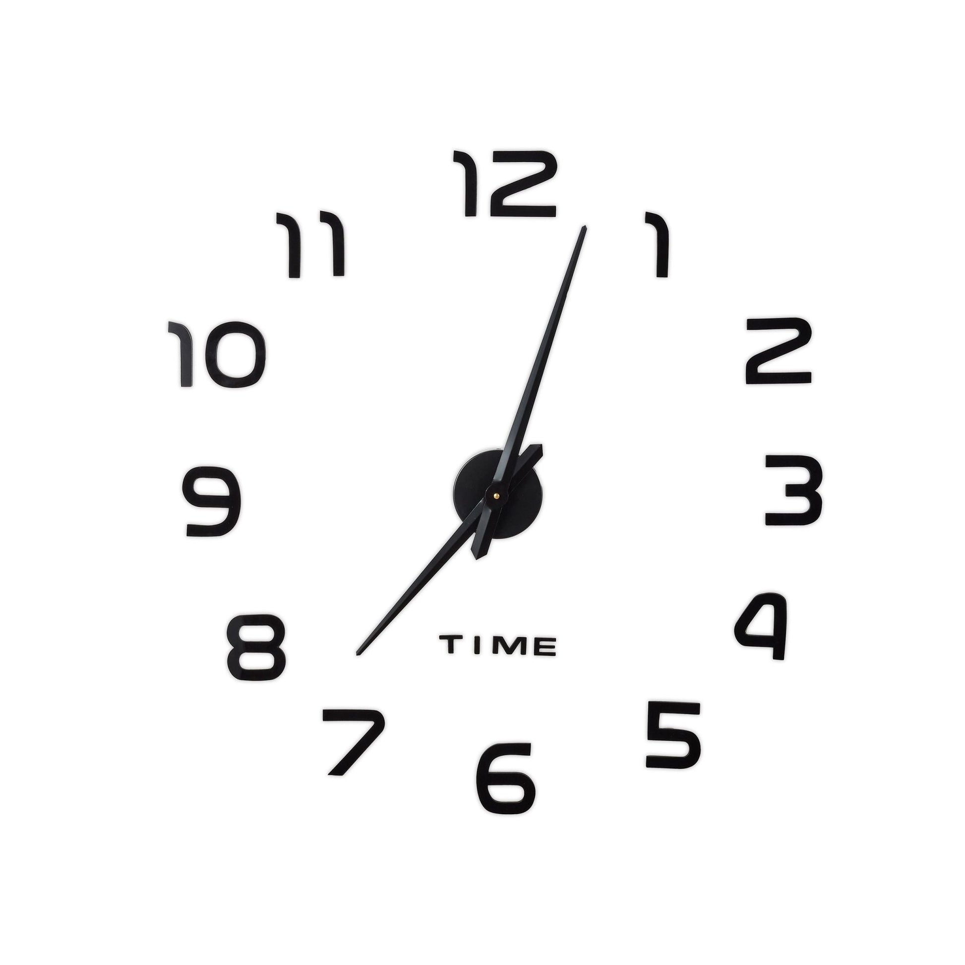 DIY Wanduhr mit 3D-Zahlen Schwarz von Relaxdays