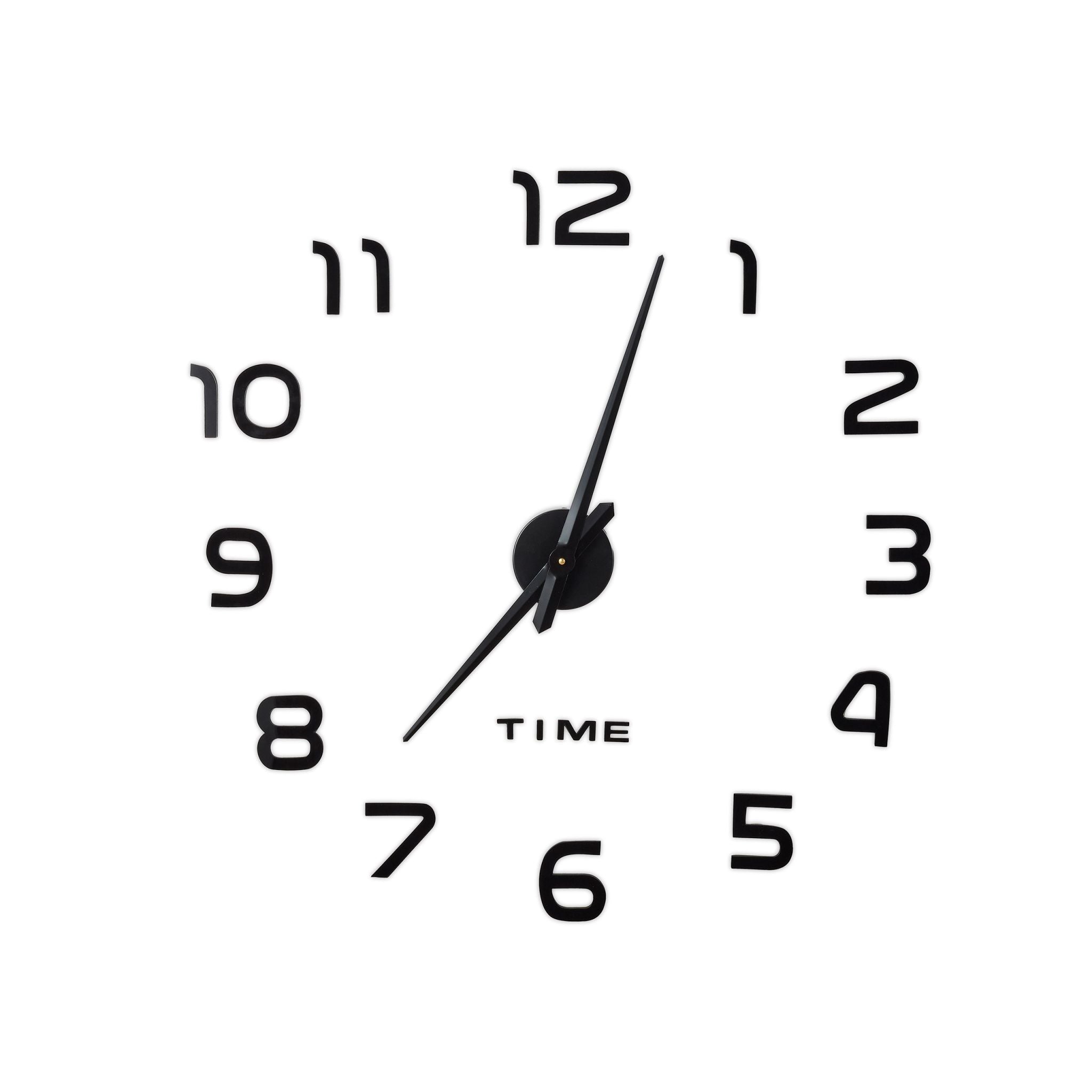 DIY Wanduhr mit 3D-Zahlen Schwarz von Relaxdays