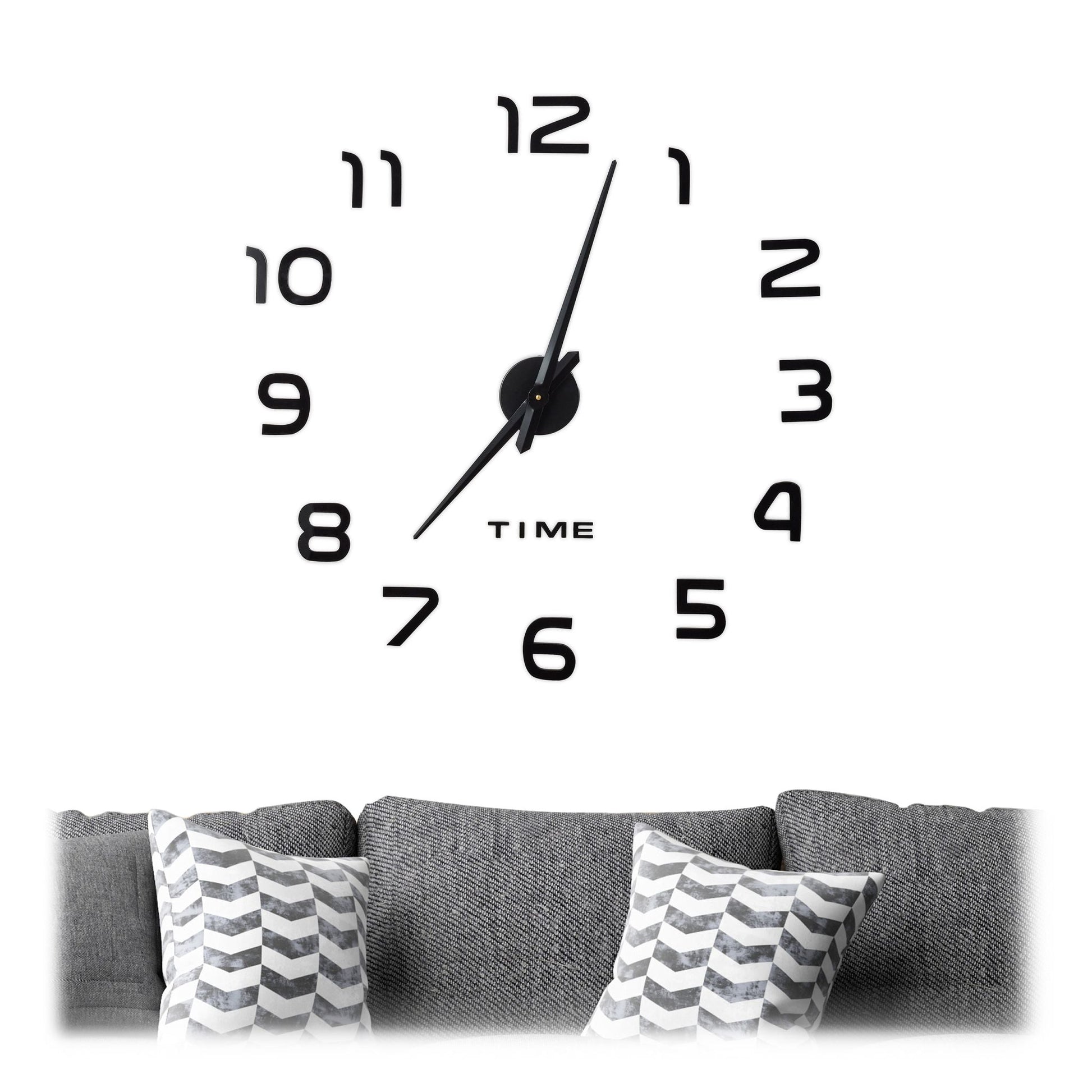 DIY Wanduhr mit 3D-Zahlen Schwarz von Relaxdays