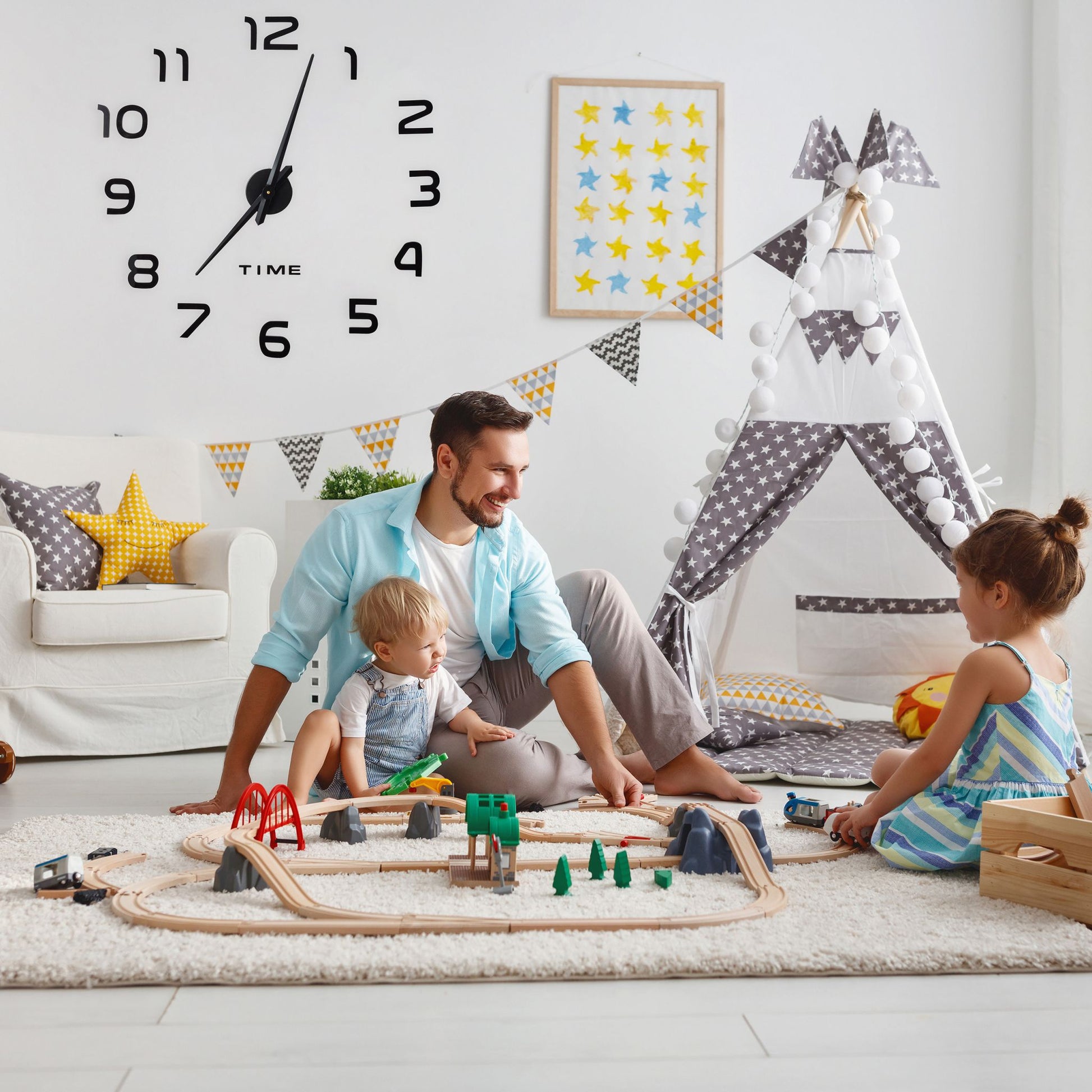 DIY Wanduhr mit 3D-Zahlen Schwarz von Relaxdays