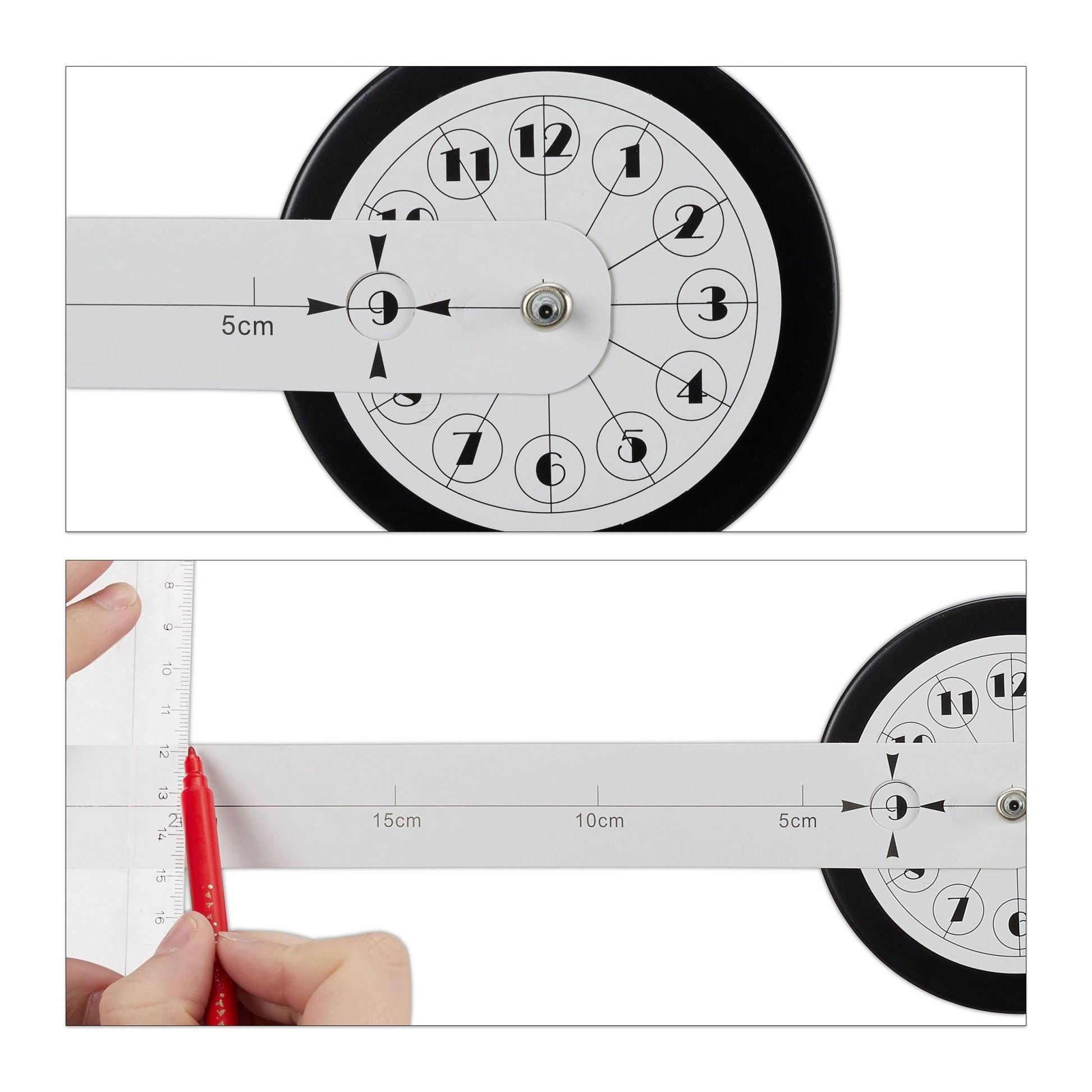 DIY Wanduhr mit 3D-Zahlen Schwarz von Relaxdays