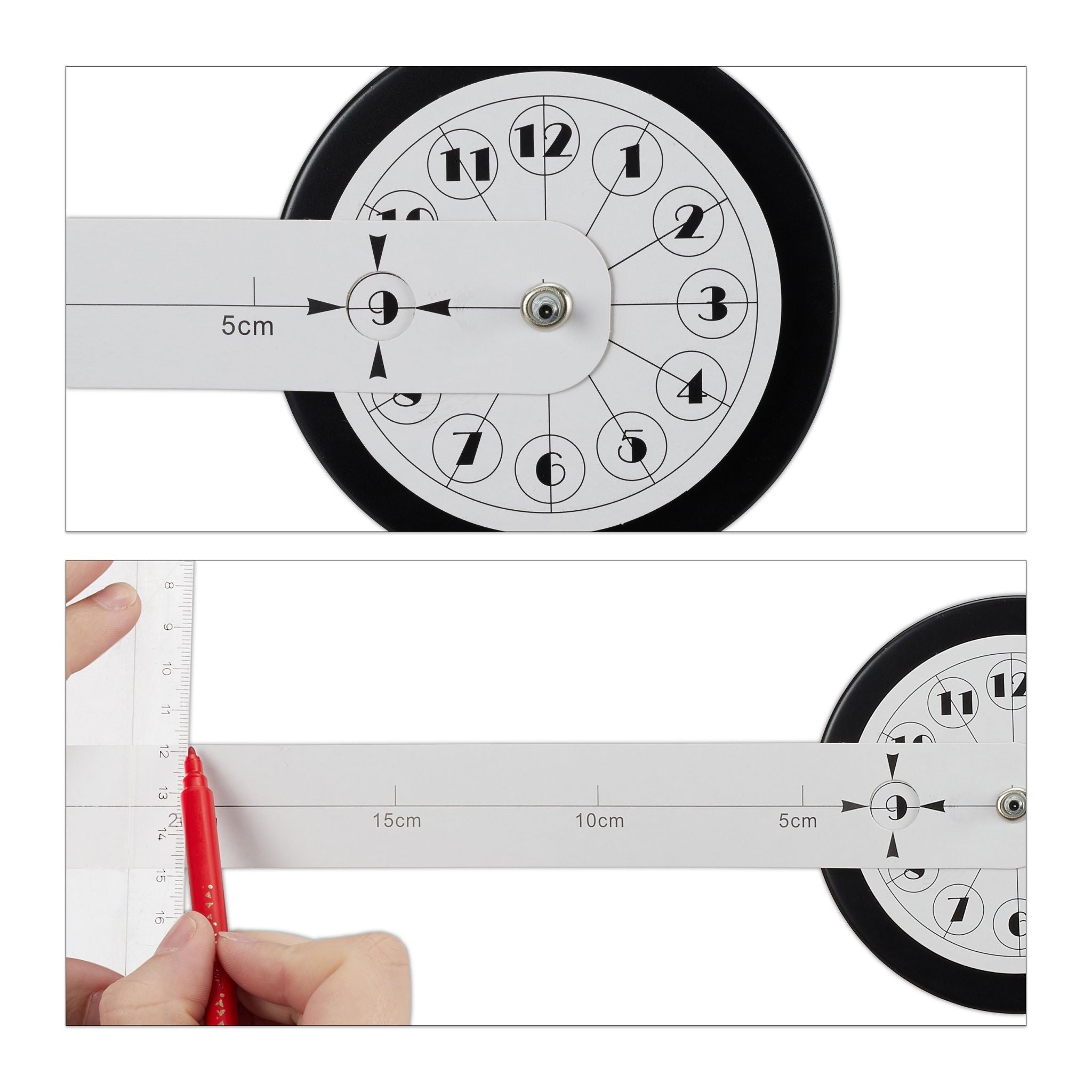 DIY Wanduhr mit 3D-Zahlen Schwarz von Relaxdays