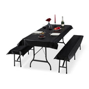 Bierzeltgarnitur Auflage 3er-Set Schwarz von Relaxdays