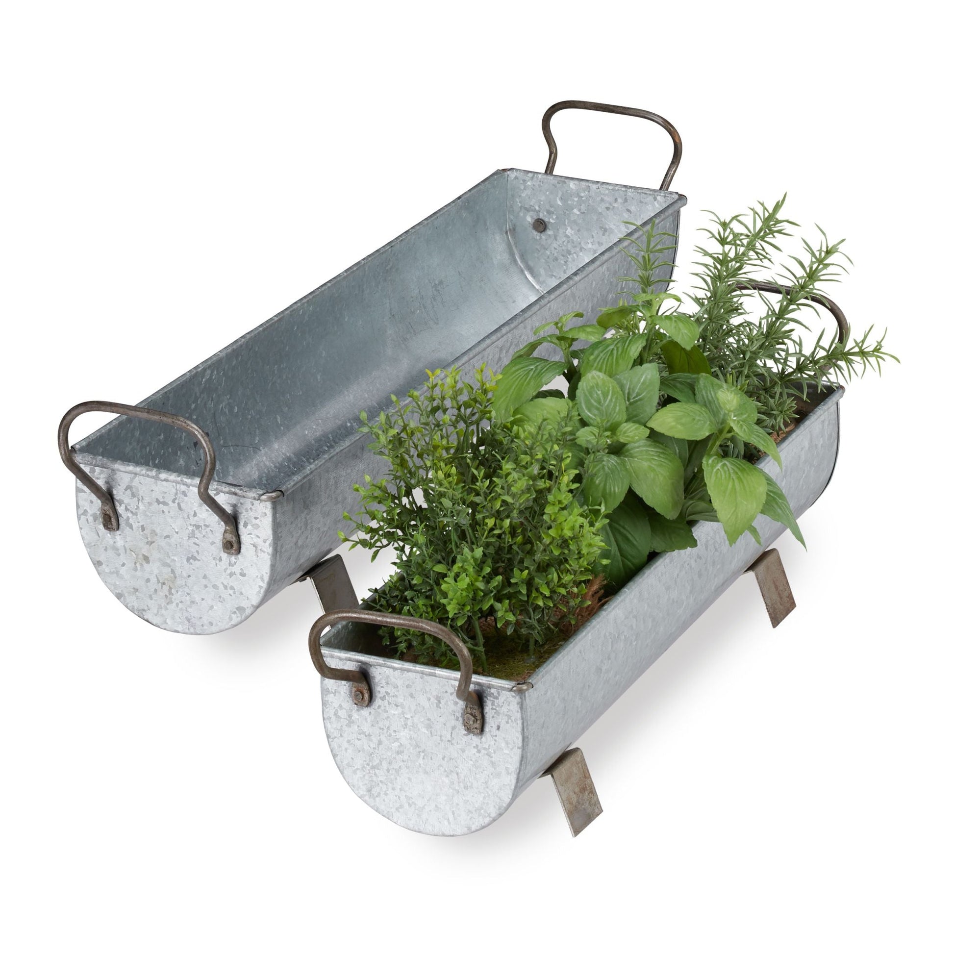 Blumenkasten Dachrinne 2er-Set Silber von Relaxdays
