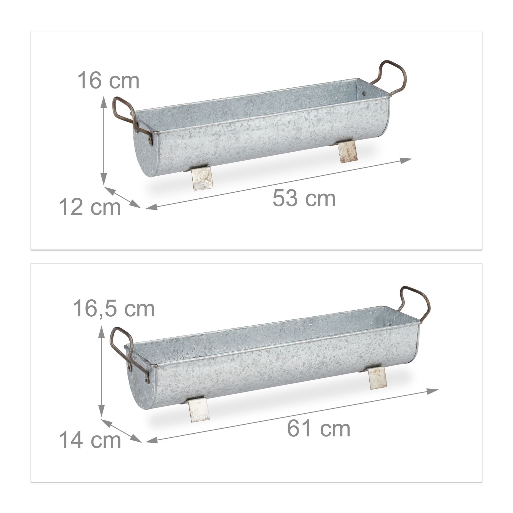 Blumenkasten Dachrinne 2er-Set Silber von Relaxdays