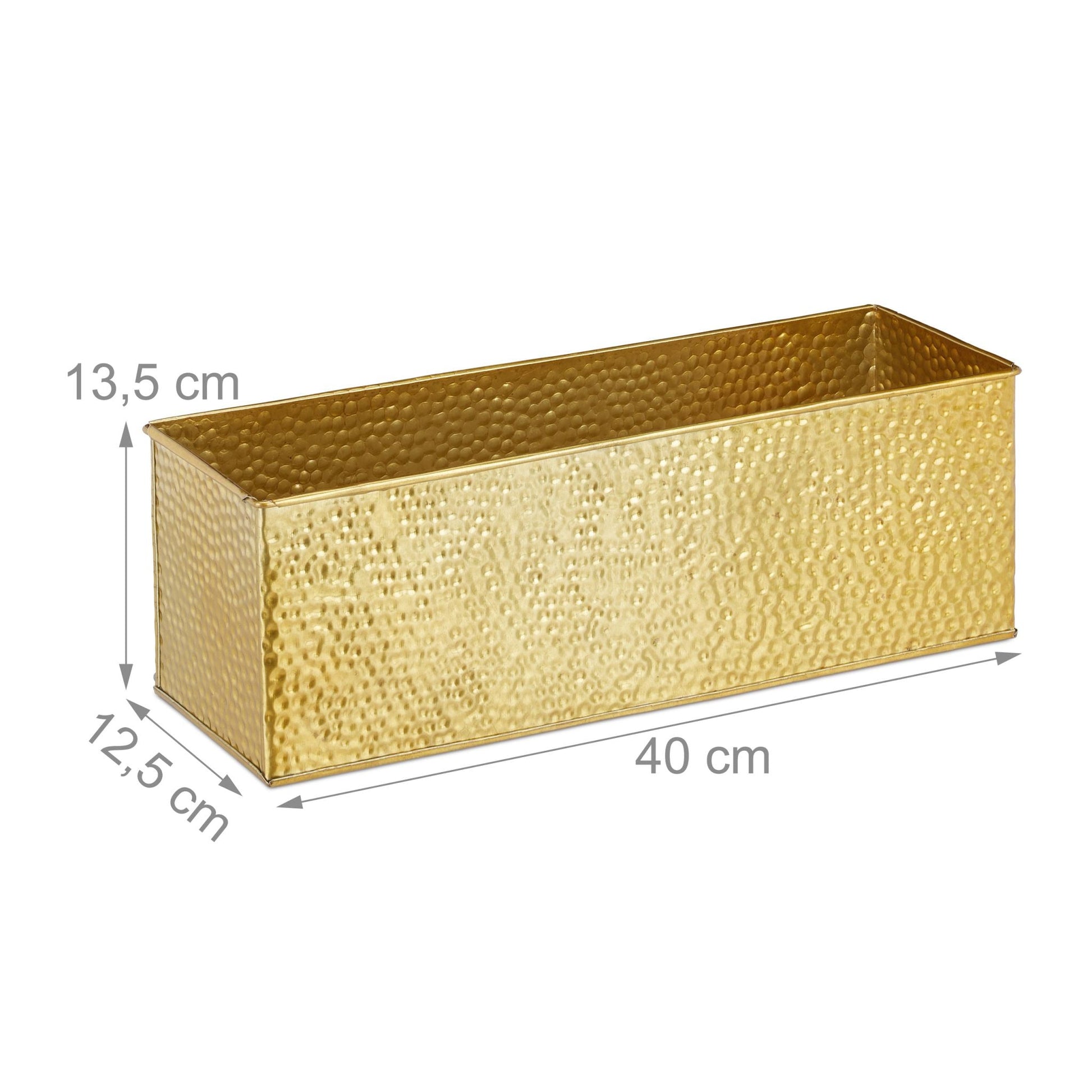 Blumenkasten für innen Gold von Relaxdays