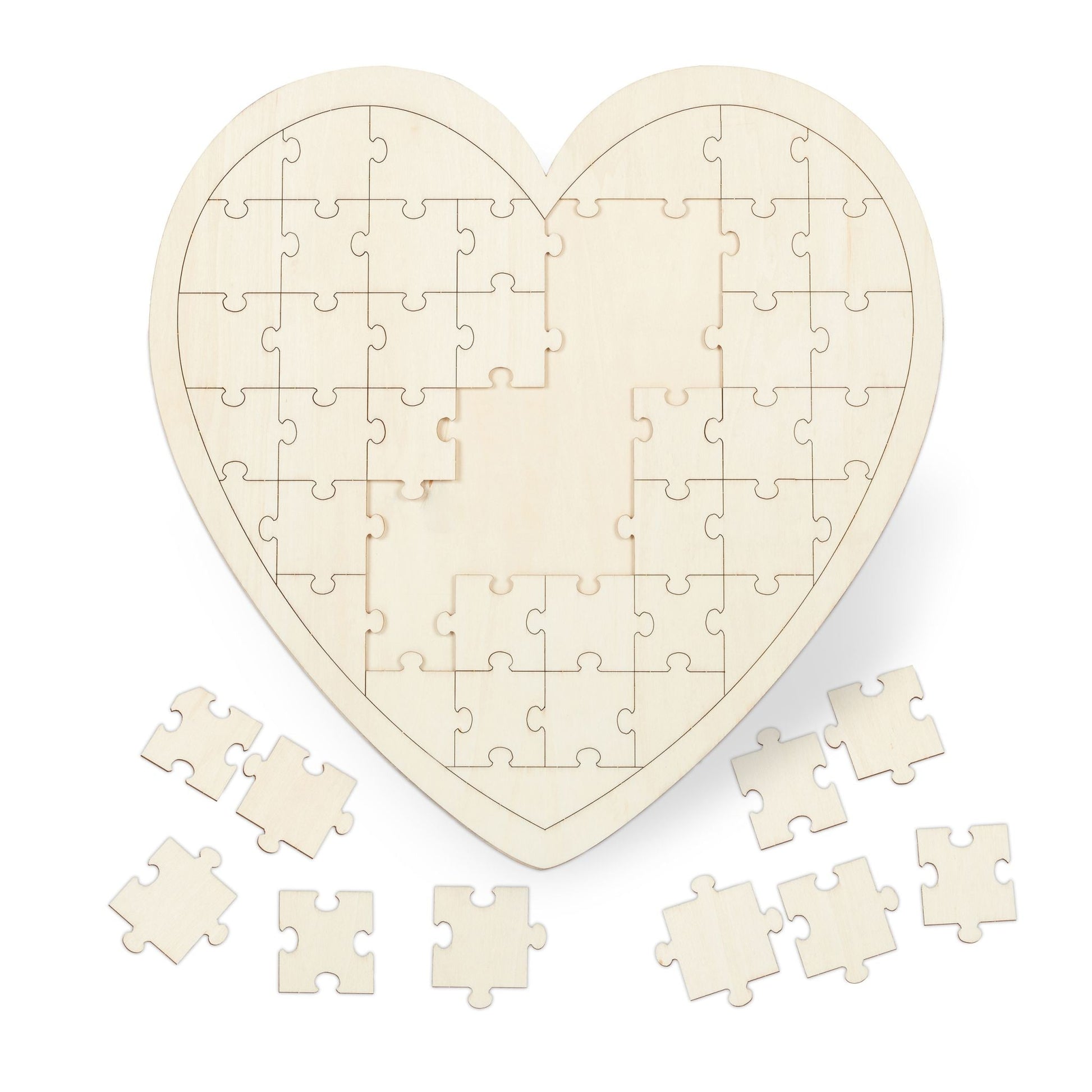 Herzpuzzle Hochzeit Holz Creme von Relaxdays