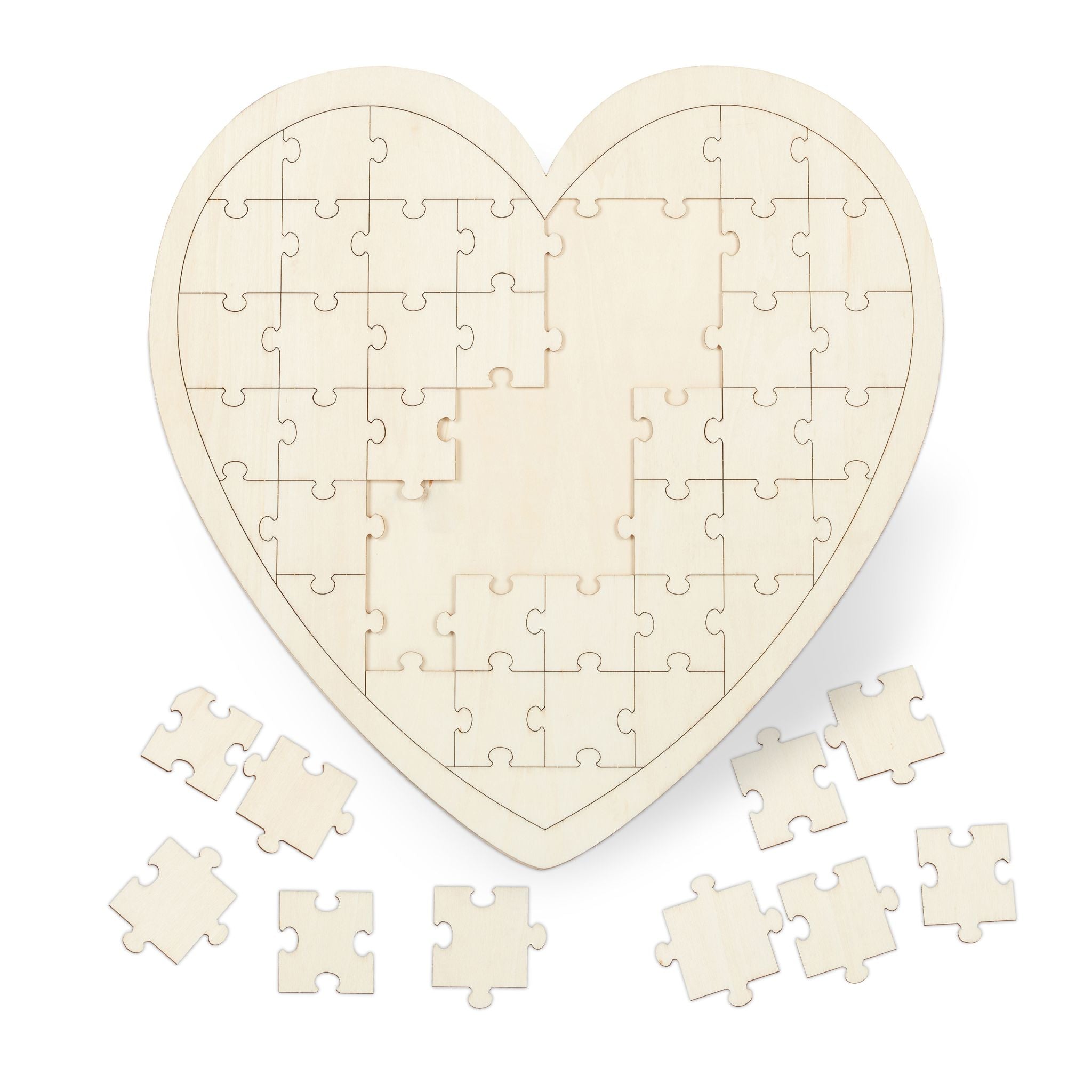 Herzpuzzle Hochzeit Holz Creme von Relaxdays
