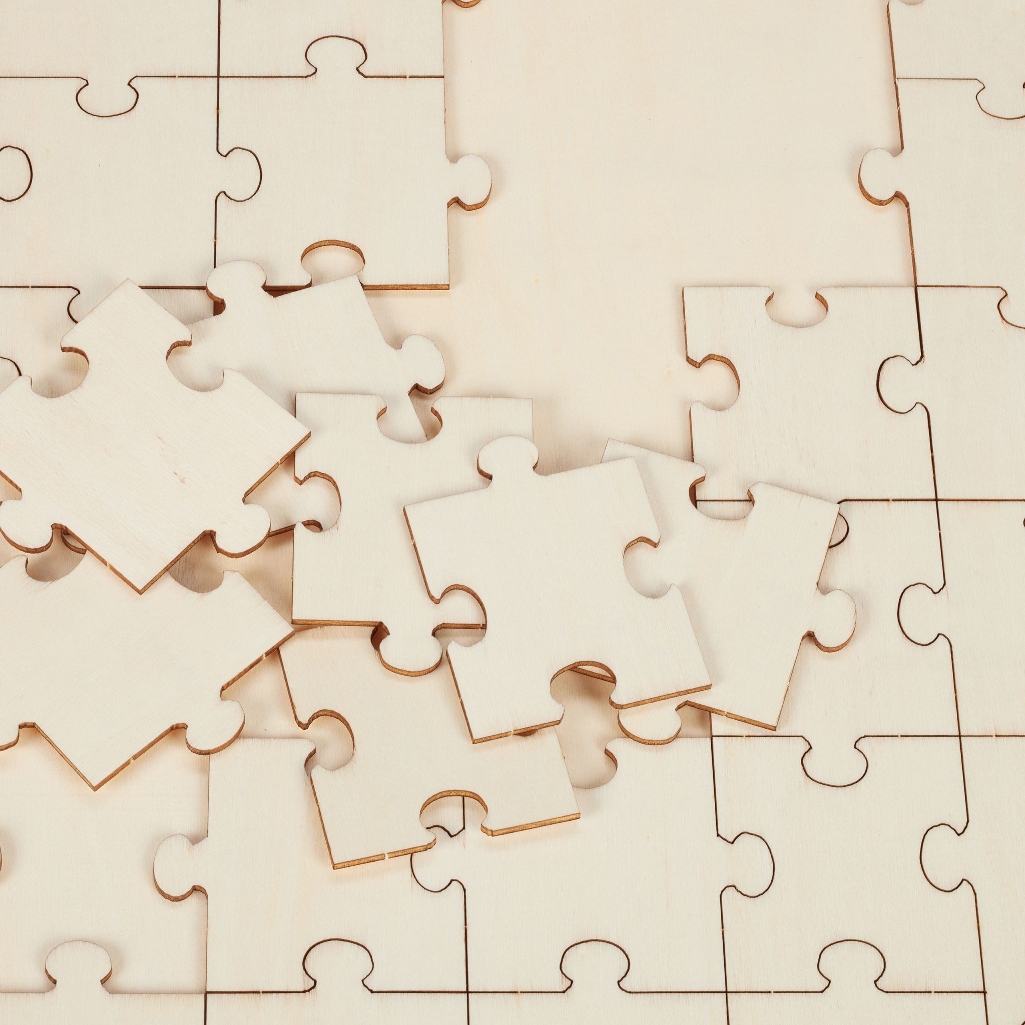Herzpuzzle Hochzeit Holz Creme von Relaxdays