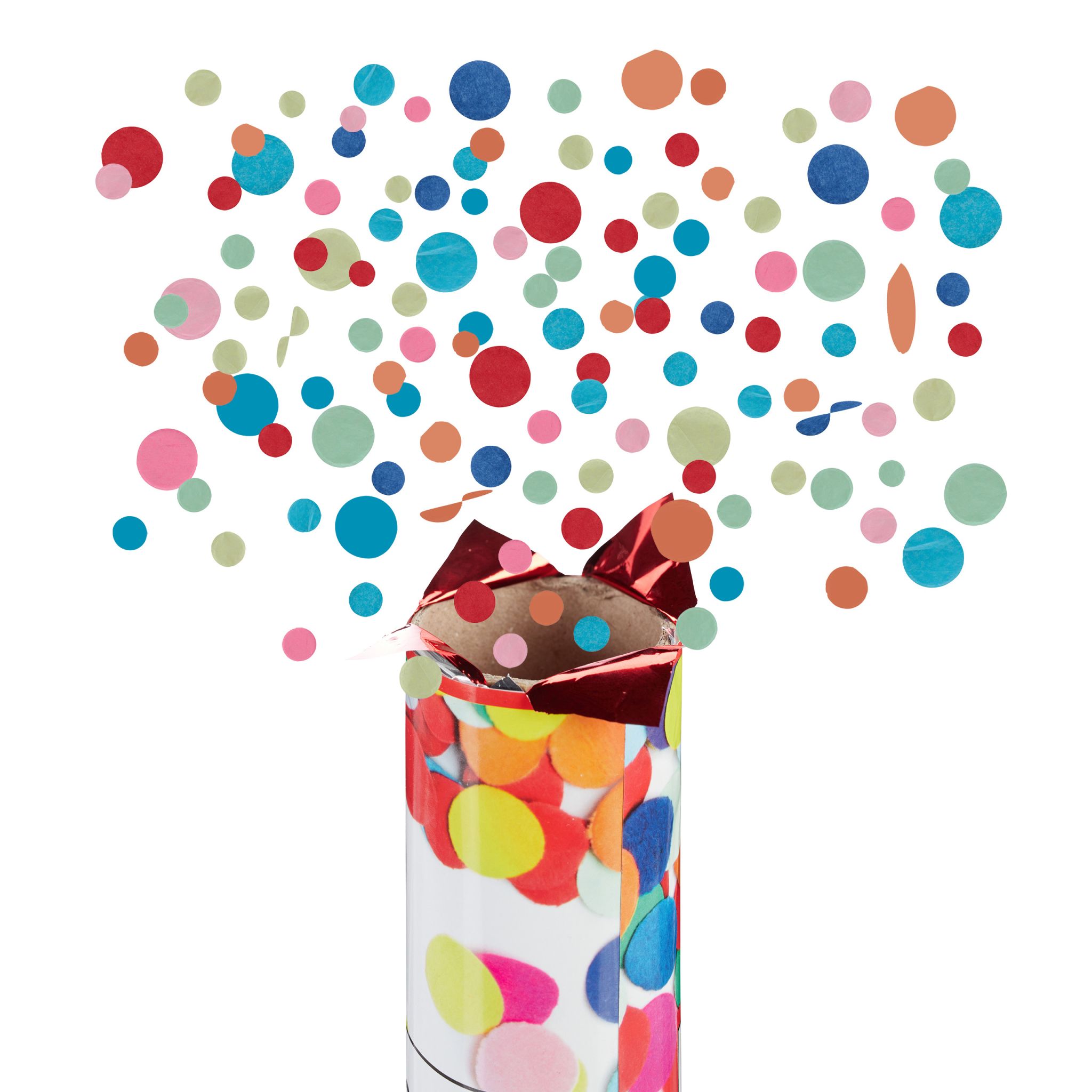 Party Popper 40cm bunt rund Blau-Grün-Rot von Relaxdays