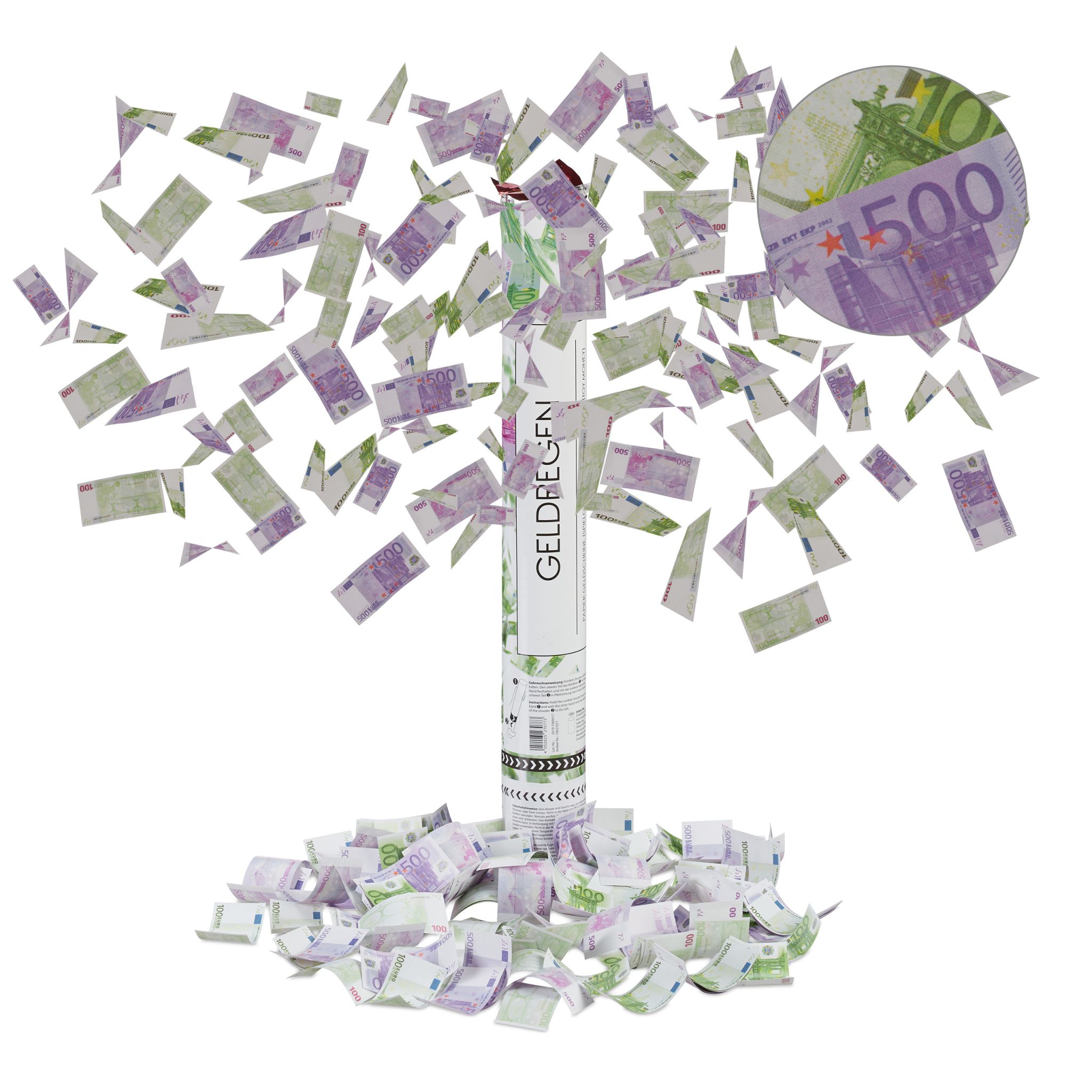 Party Popper 40cm Geldscheine Grün-Lila von Relaxdays