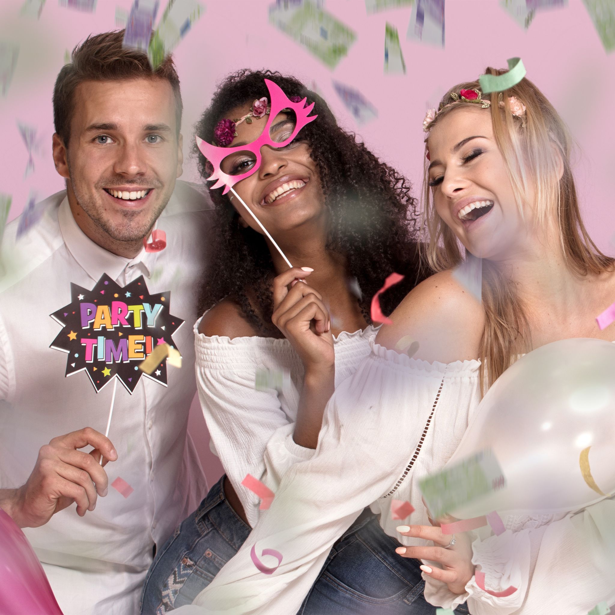 Party Popper 40cm Geldscheine Grün-Lila von Relaxdays