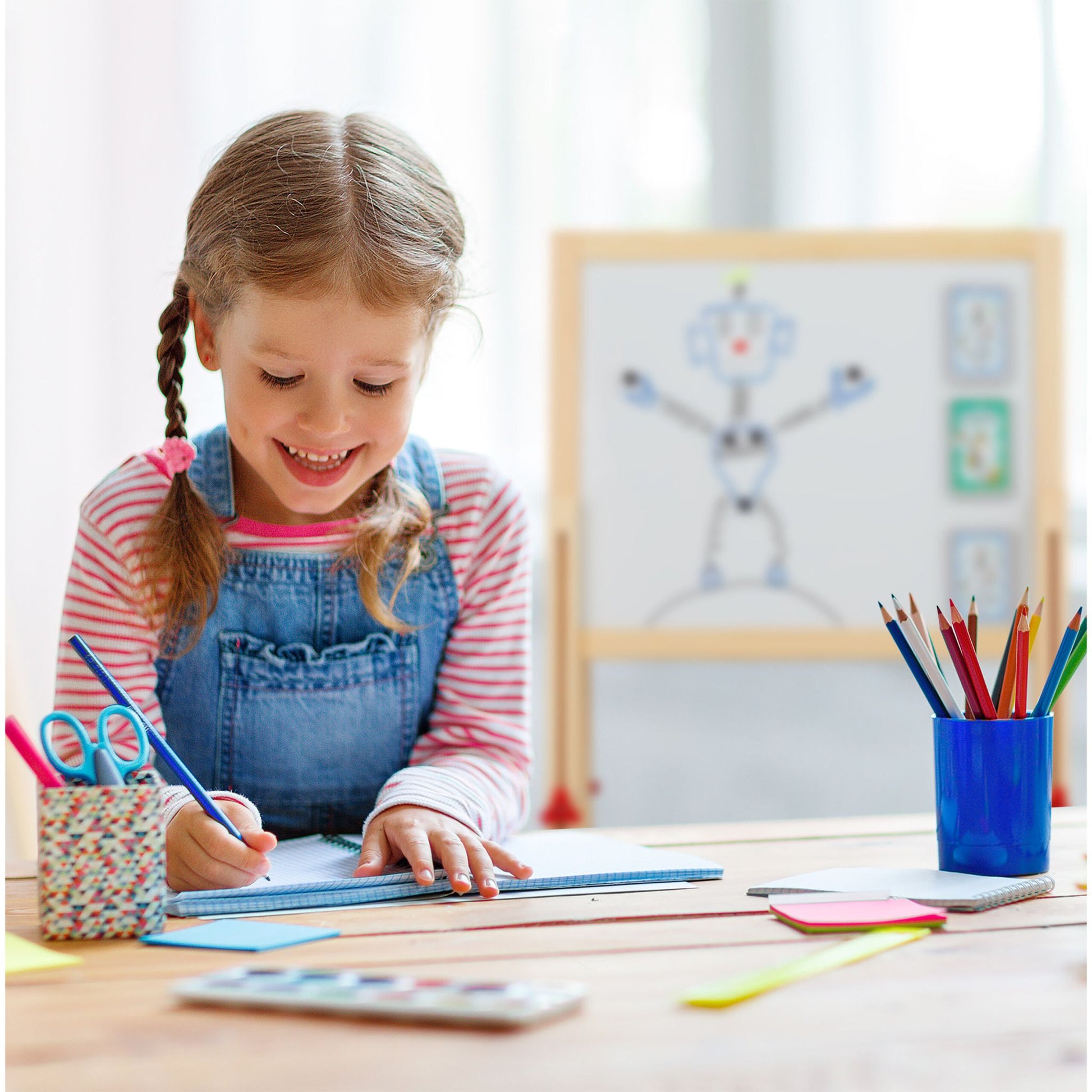 Standtafel für Kinder höhenverstellbar Weiss-Dunkelgrün-Hellbraun von guteszeug.ch