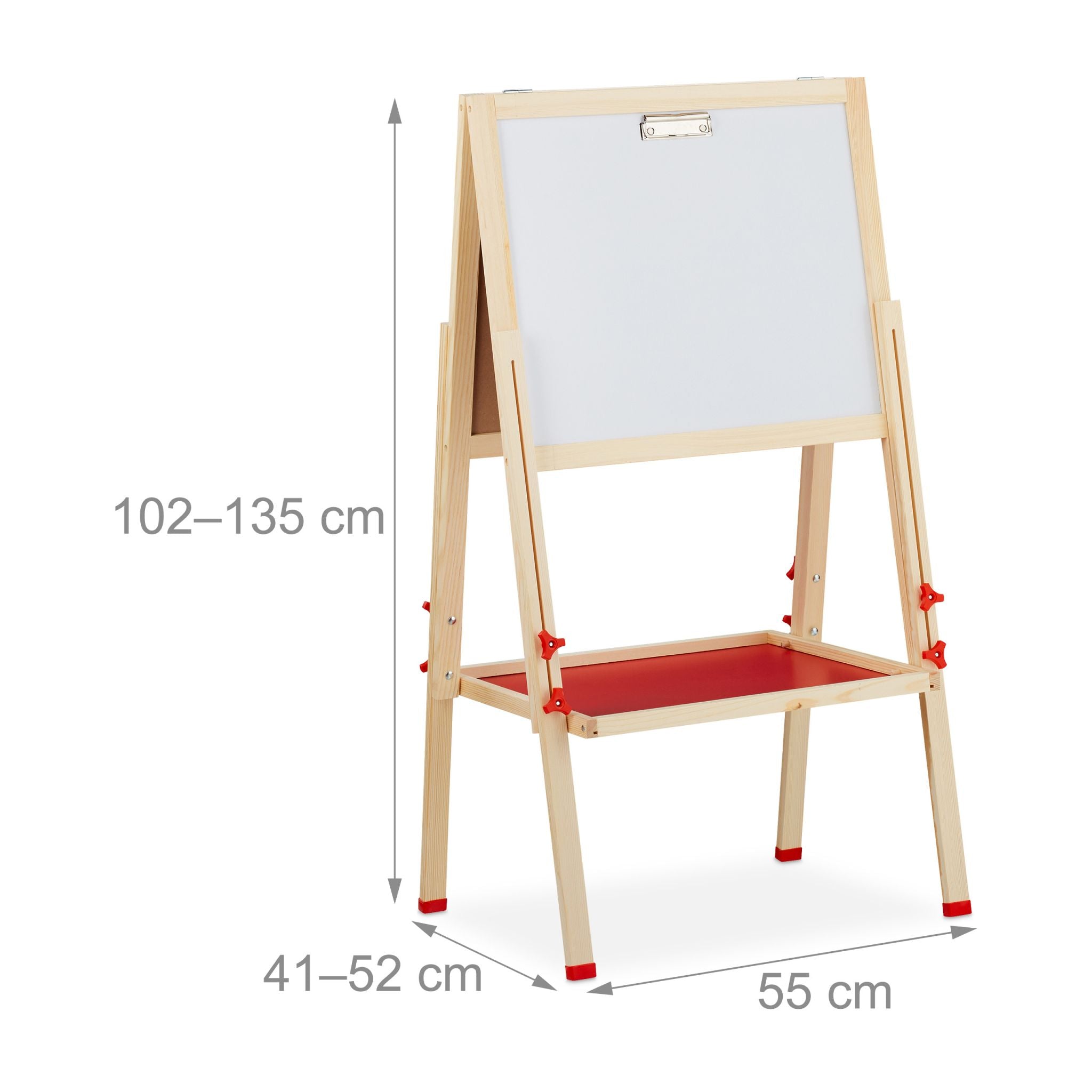 Doppelseitige Standtafel für Kinder Weiss-Dunkelgrün-Hellbraun von Relaxdays