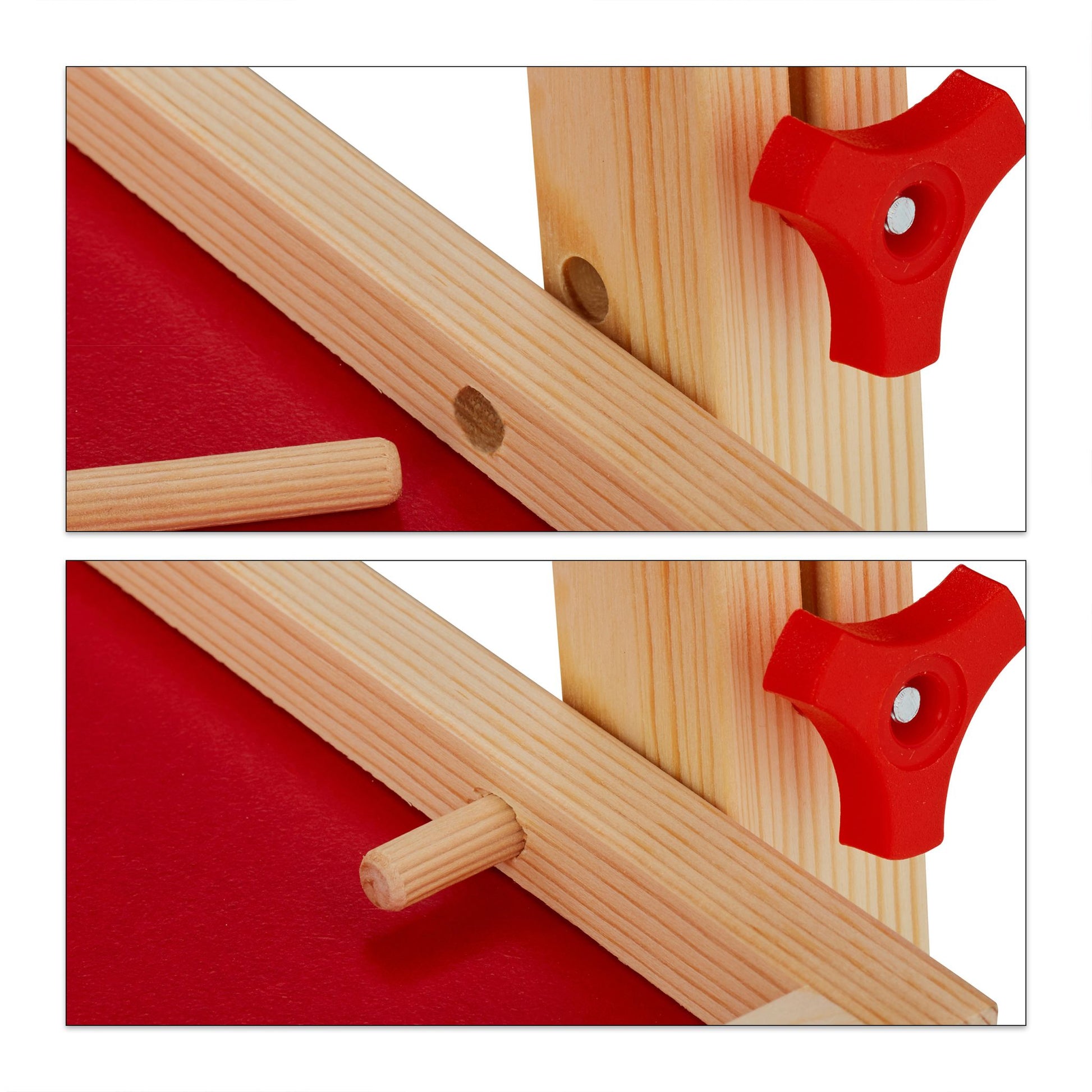 Doppelseitige Standtafel für Kinder Weiss-Dunkelgrün-Hellbraun von Relaxdays