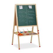 Standtafel Kinder mit Whiteboard Weiss-Dunkelgrün-Hellbraun von guteszeug.ch