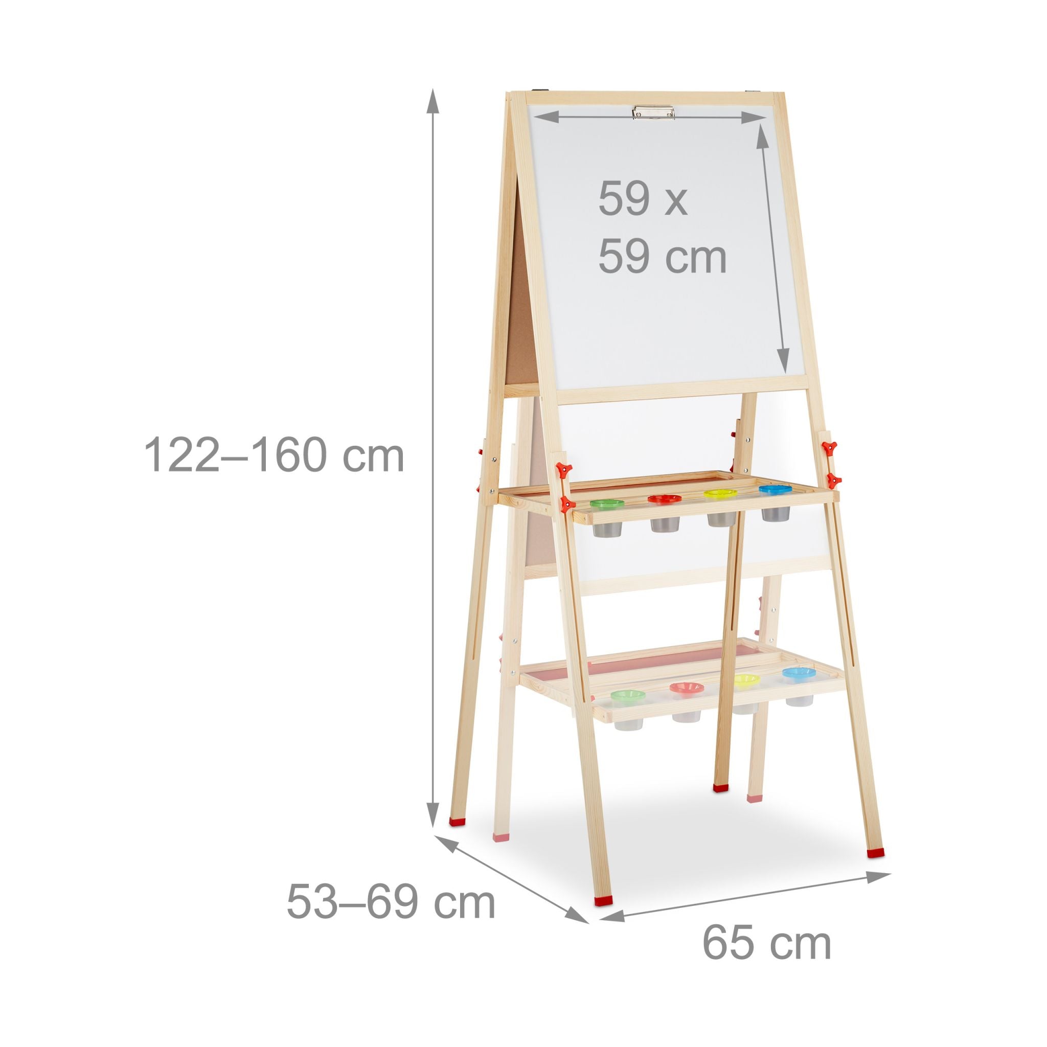 Standtafel Kinder mit Whiteboard Weiss-Dunkelgrün-Hellbraun von guteszeug.ch