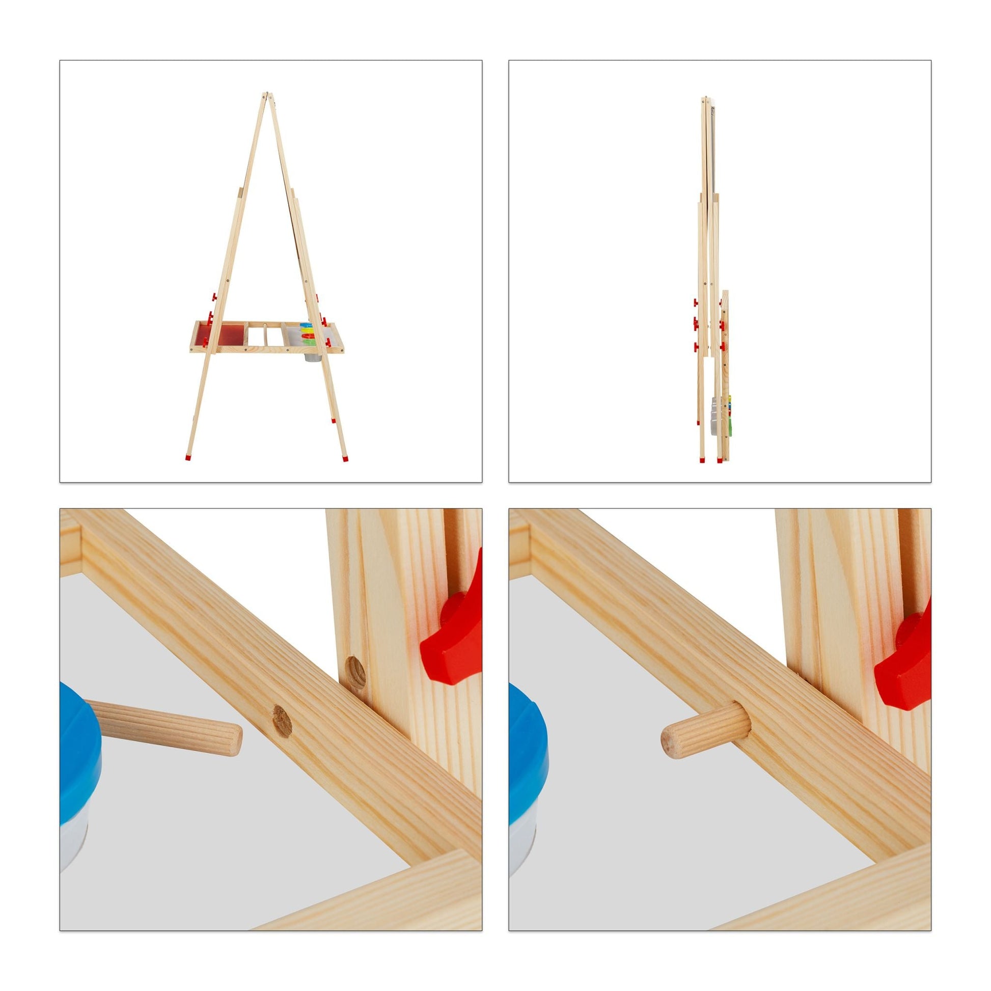 Standtafel Kinder mit Whiteboard Weiss-Dunkelgrün-Hellbraun von guteszeug.ch